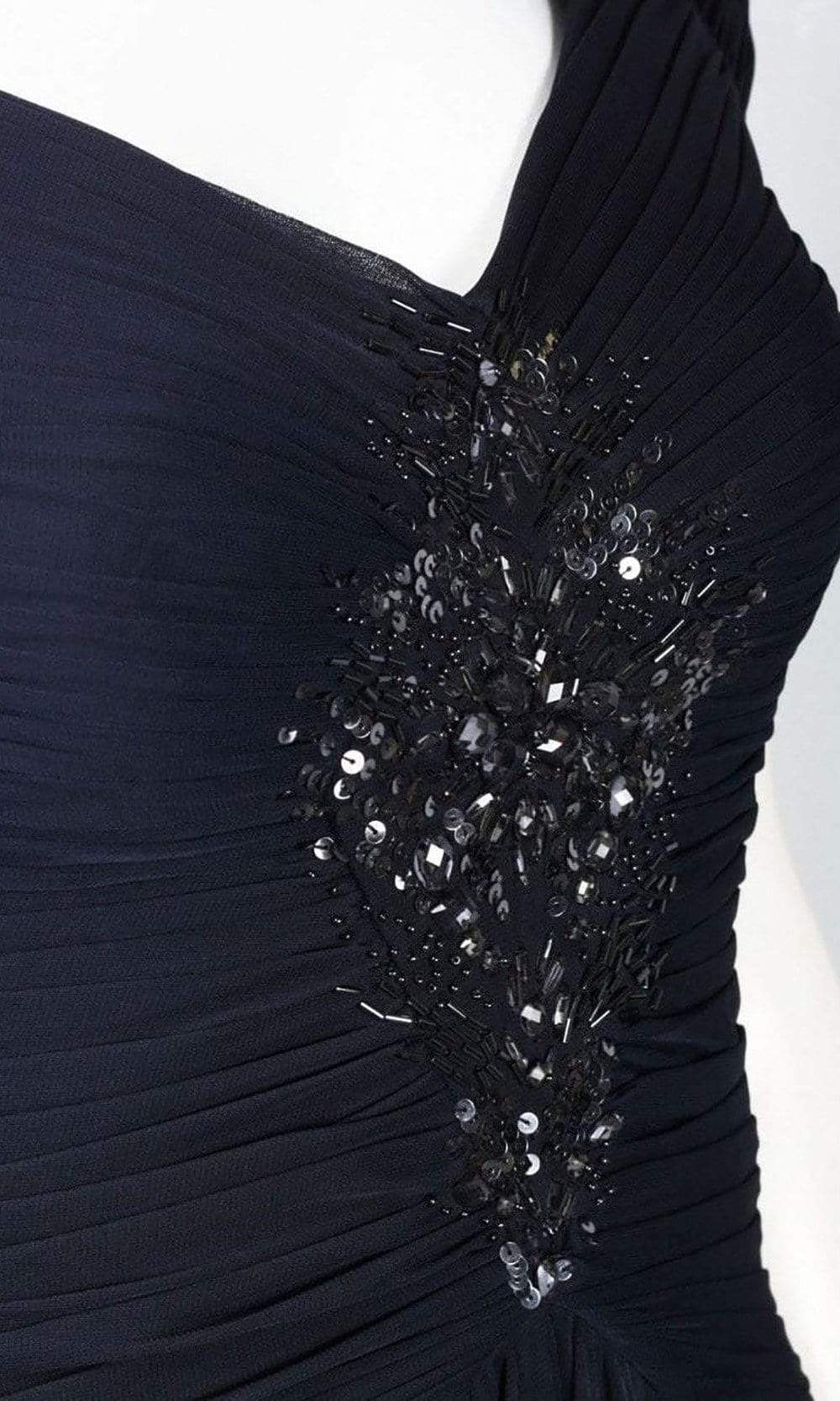 09G879300 Cap Sleeve Embellished Ruched A-Line Gown