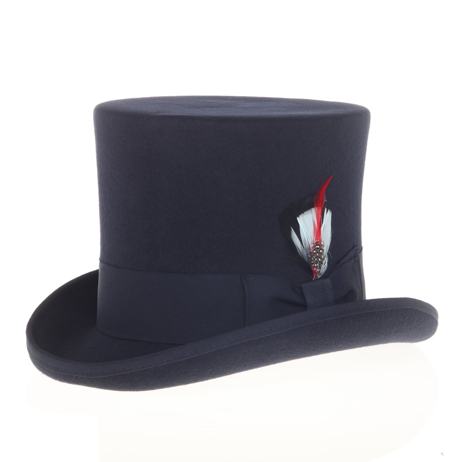 Men’s Tall 100% Wool Dress Top Hat in Navy Blue