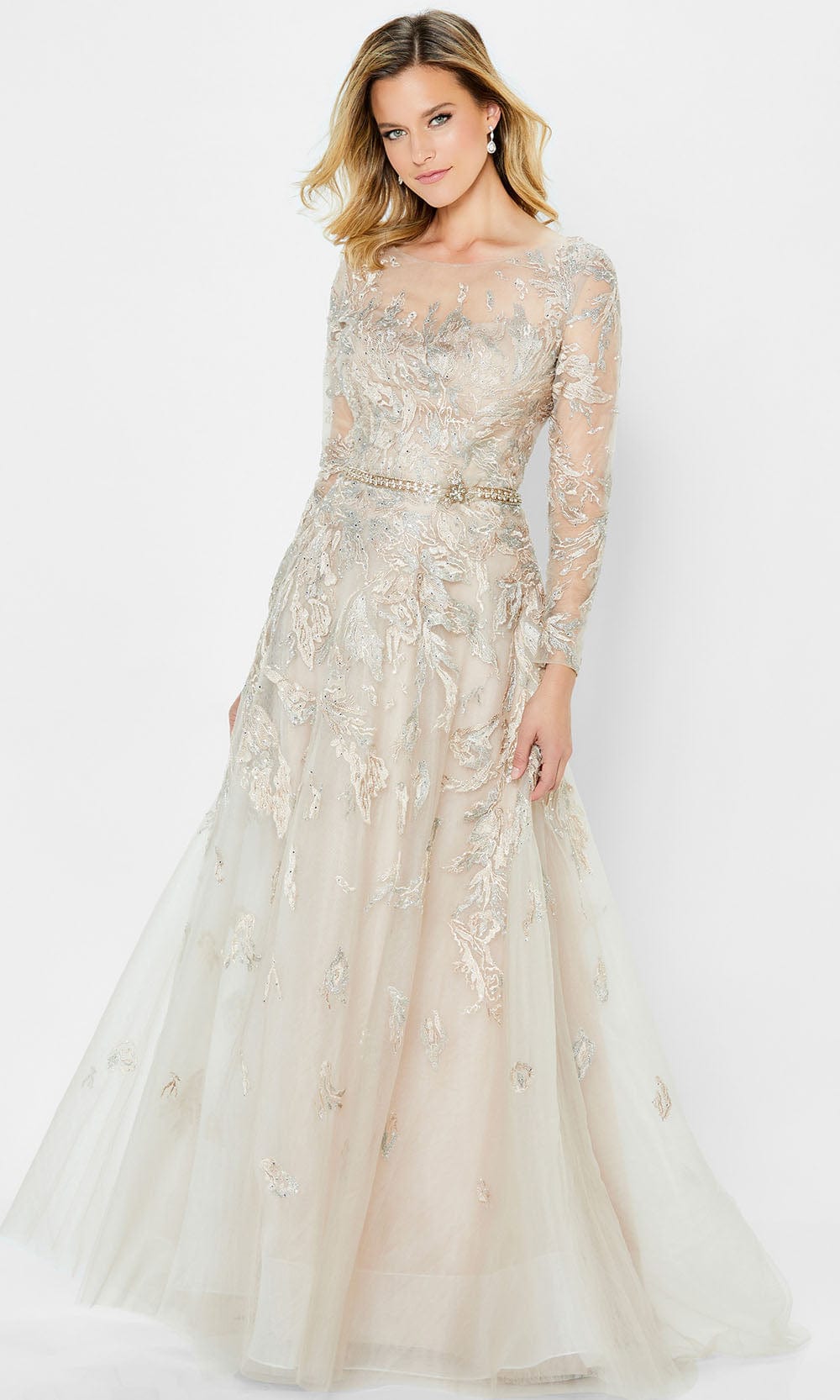 Illusion Bateau Long Evening Dress