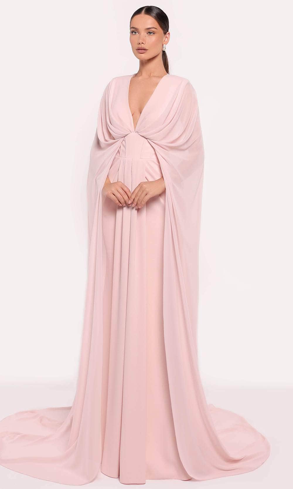 Drape Caped Evening Gown
