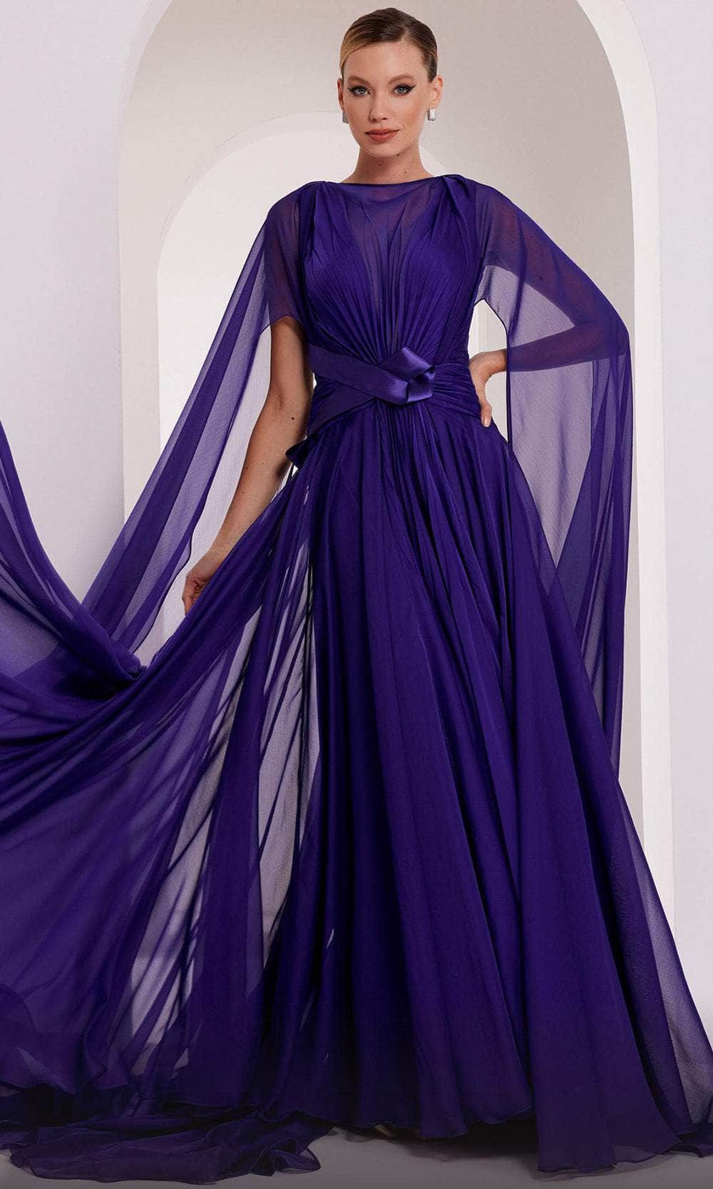 Sheer Cascade Evening Gown