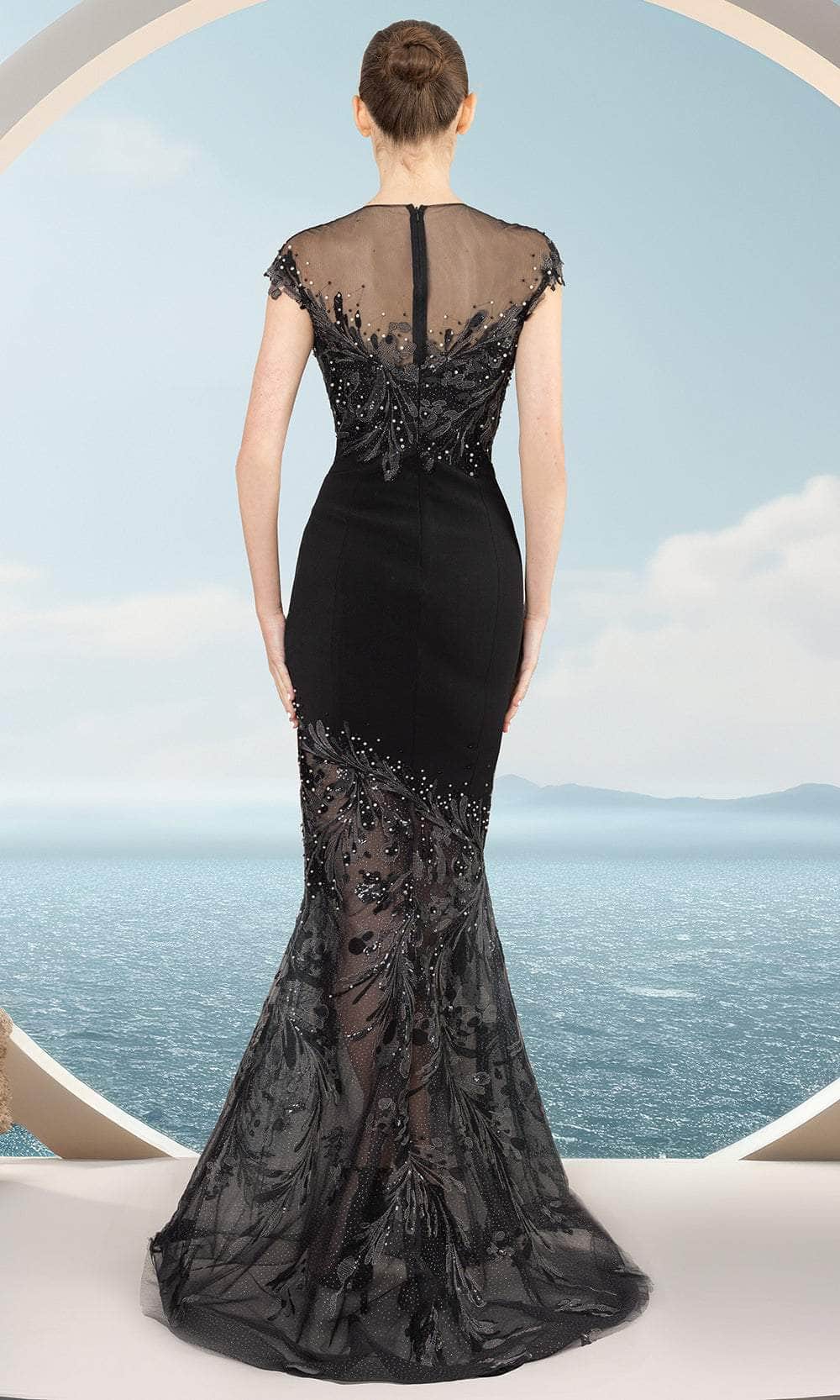 Illusion Jewel Evening Dress