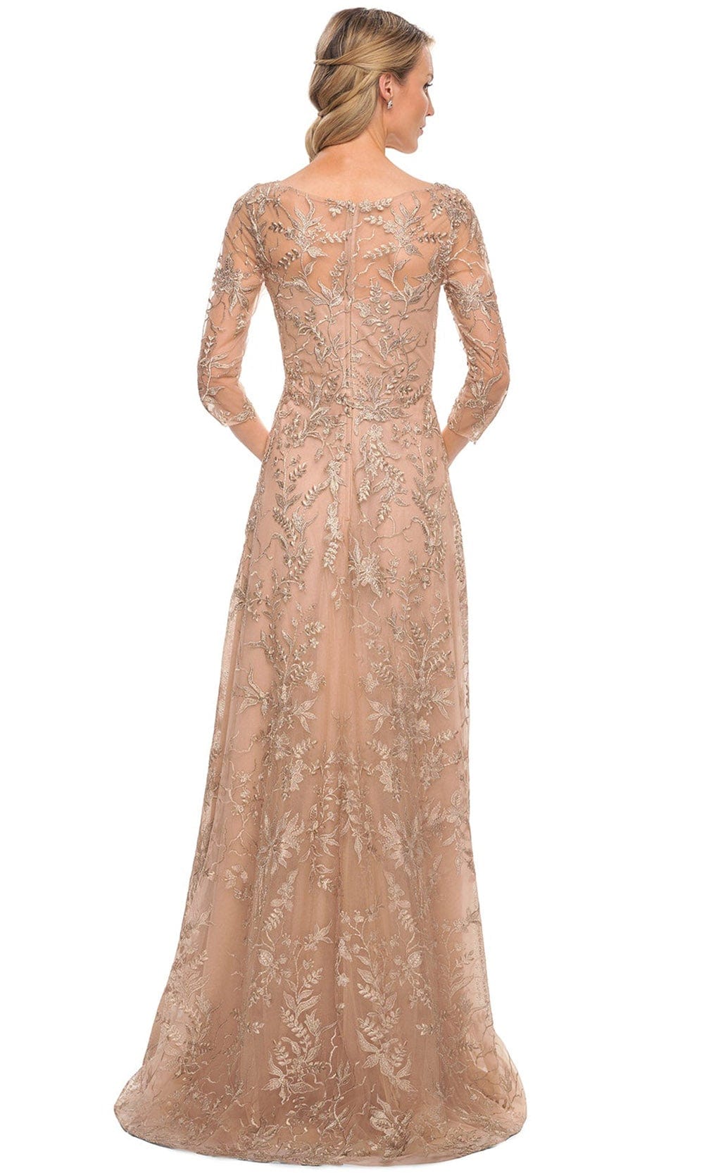 Sheer Lace Sheath Mother of the Bride Dress