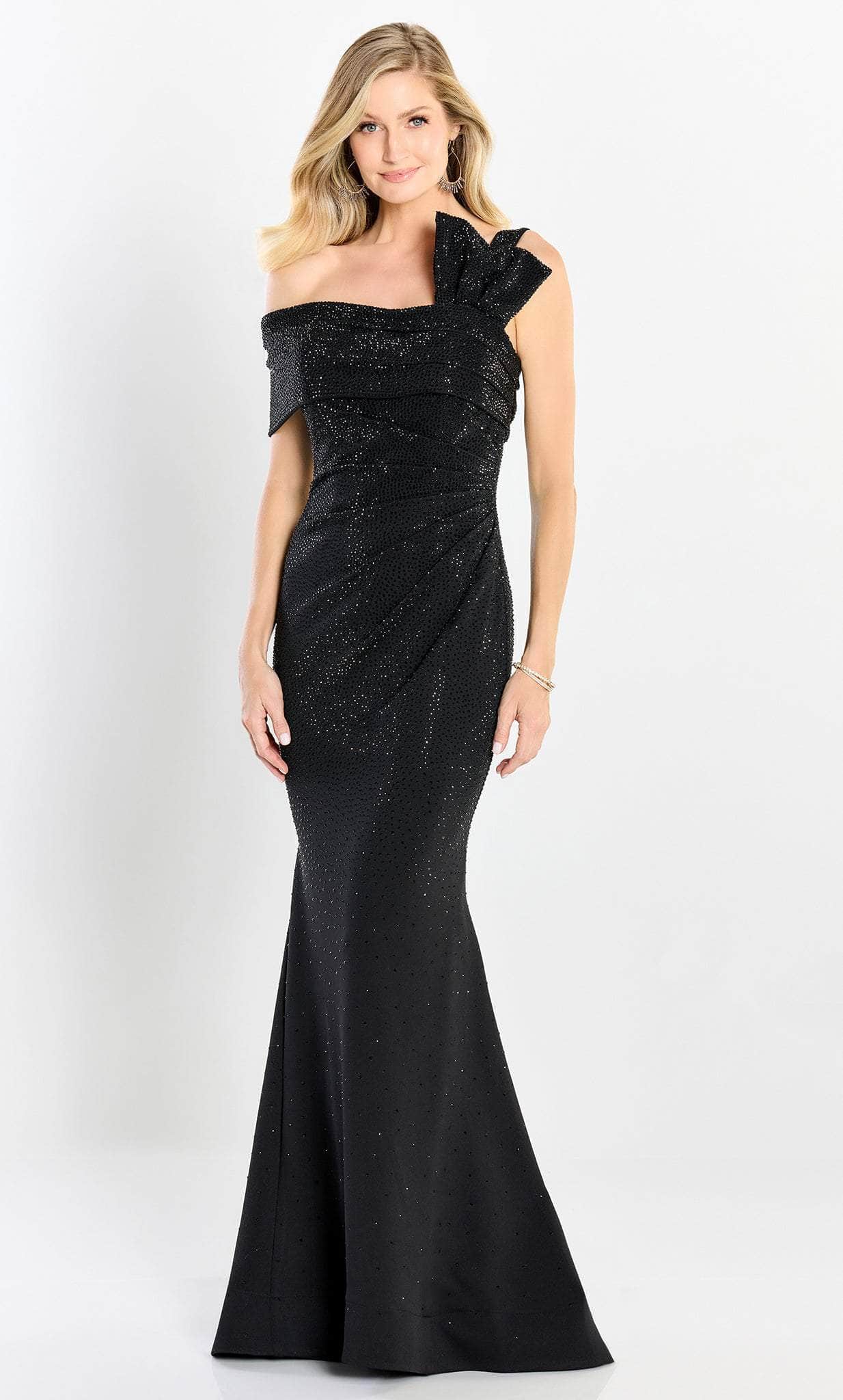 One Strap Beaded Trumpet Gown