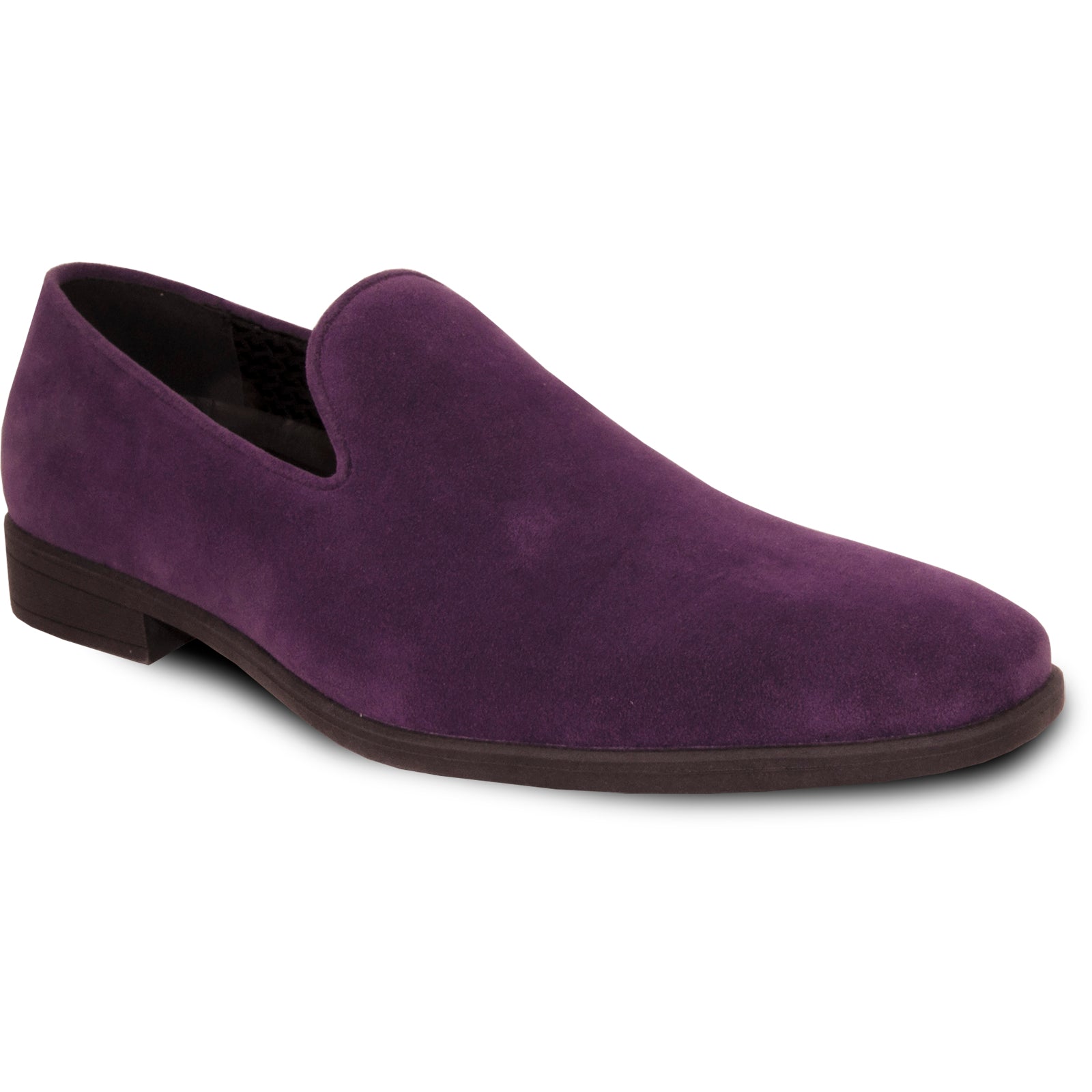 Mens Vegan Suede Wedding & Prom Slip On Loafer Dress Shoe in Purple