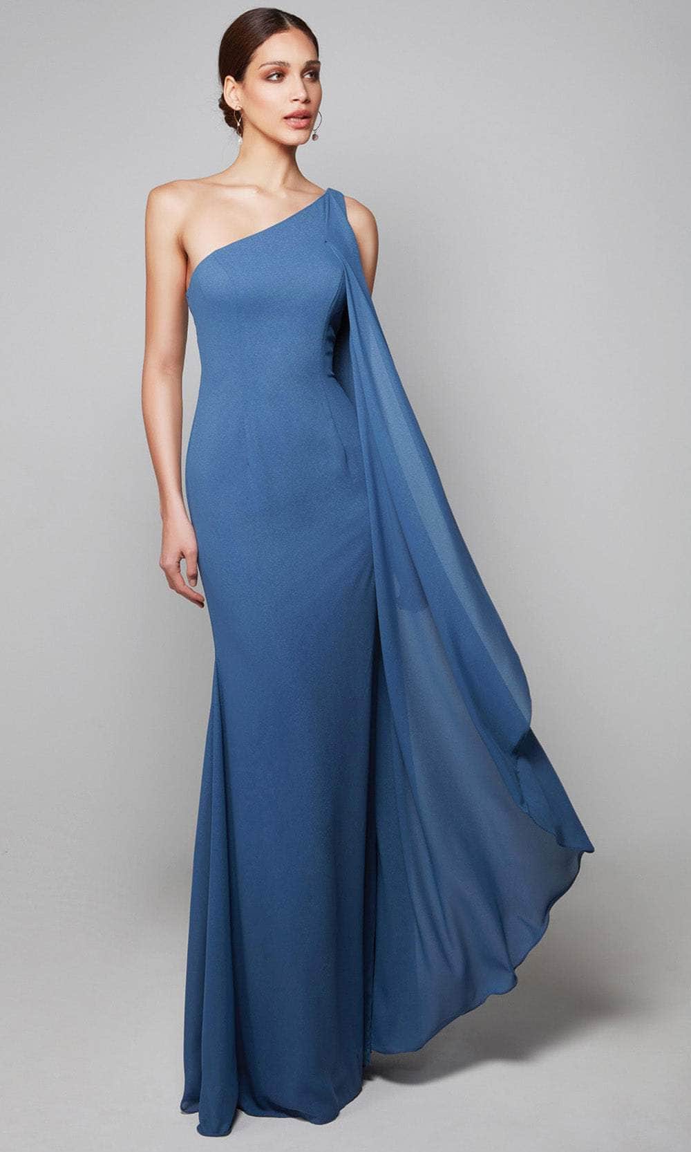 Cascade One Shoulder Evening Dress 27603