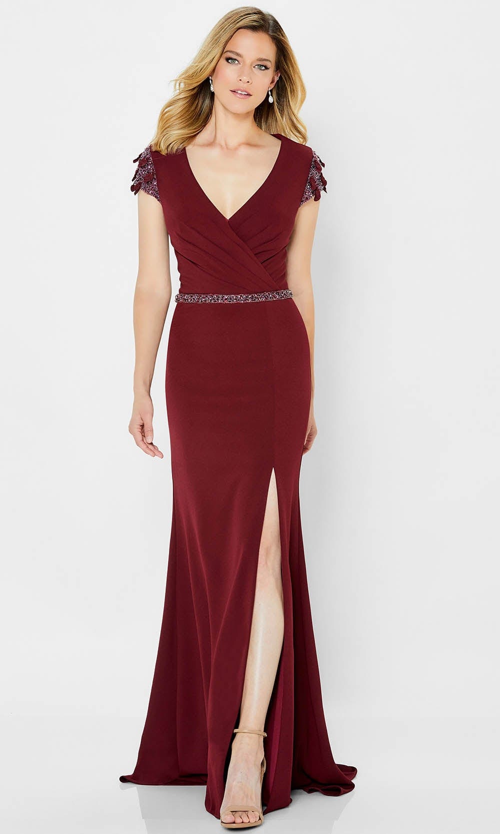 Embellished Surplice Bodice Formal Gown