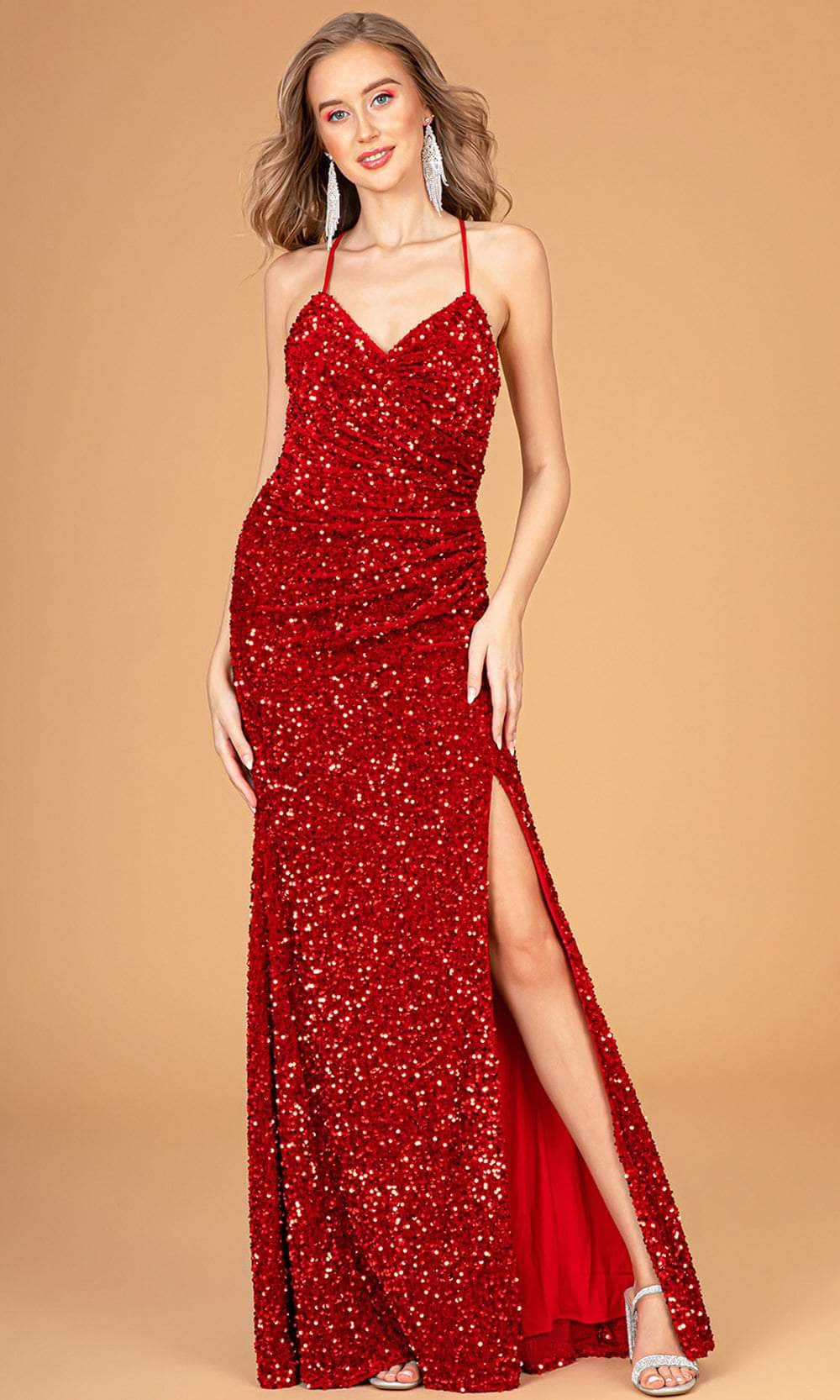 Velvet Sequined Prom Gown