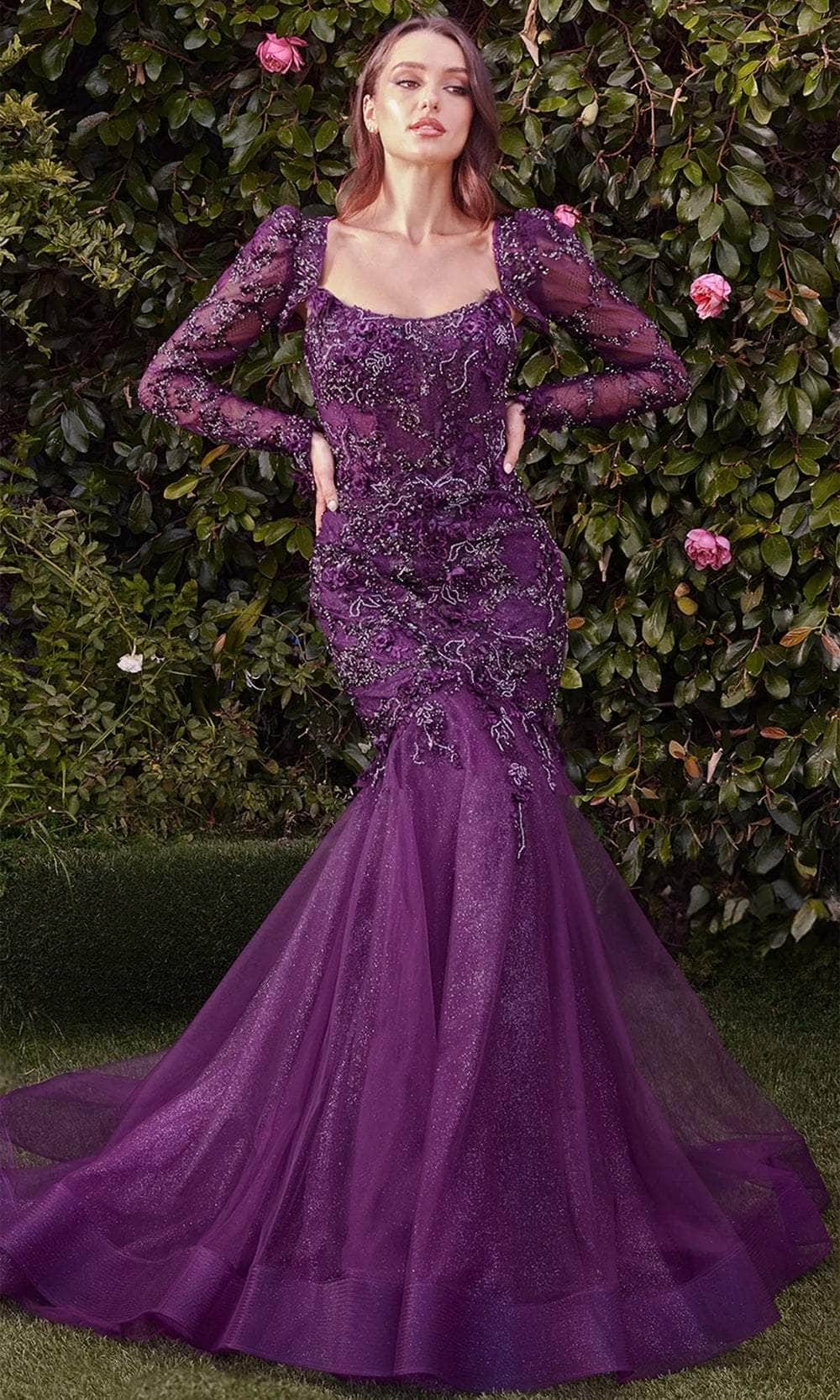 Appliqued Mermaid Evening Gown