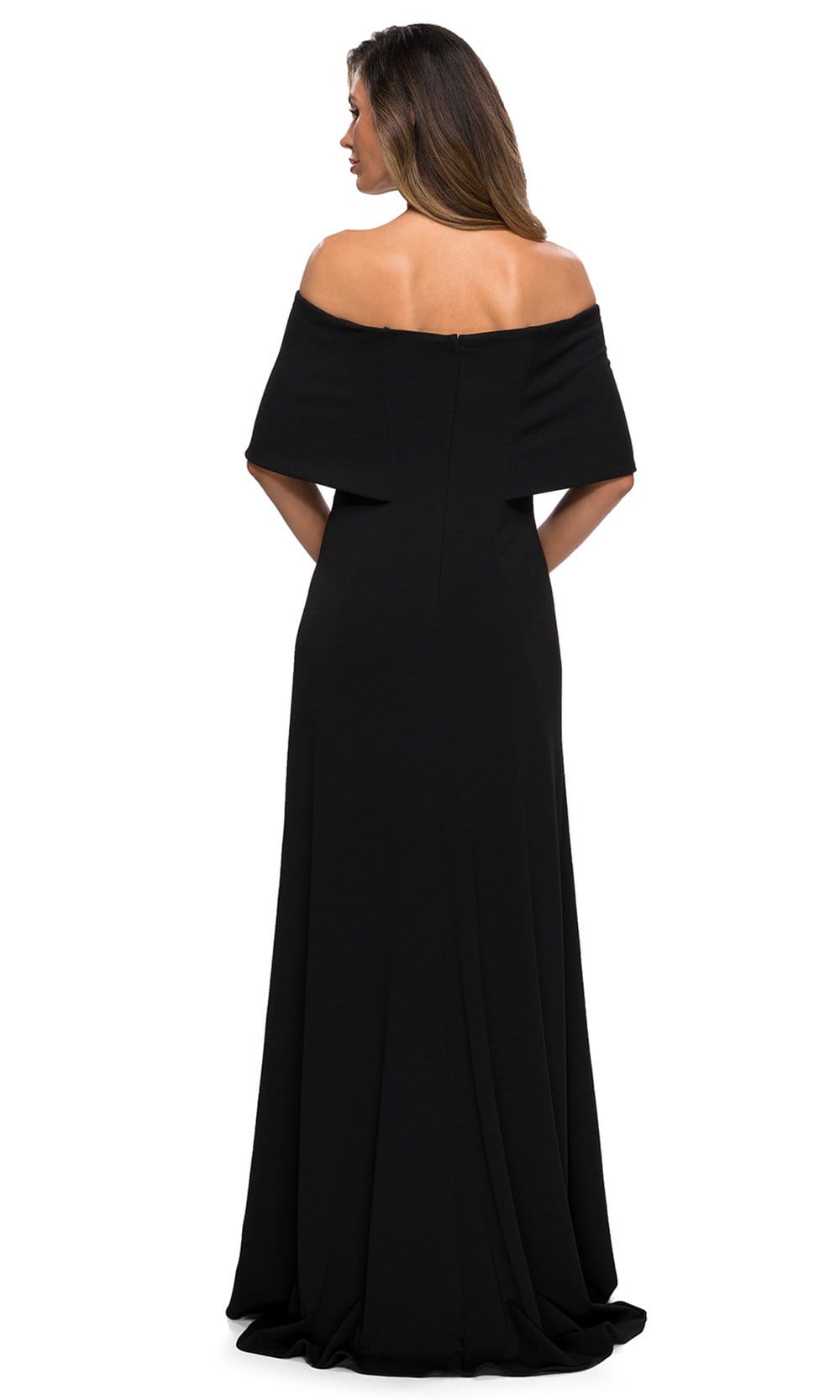 28209 Off Shoulder Column Evening Dress