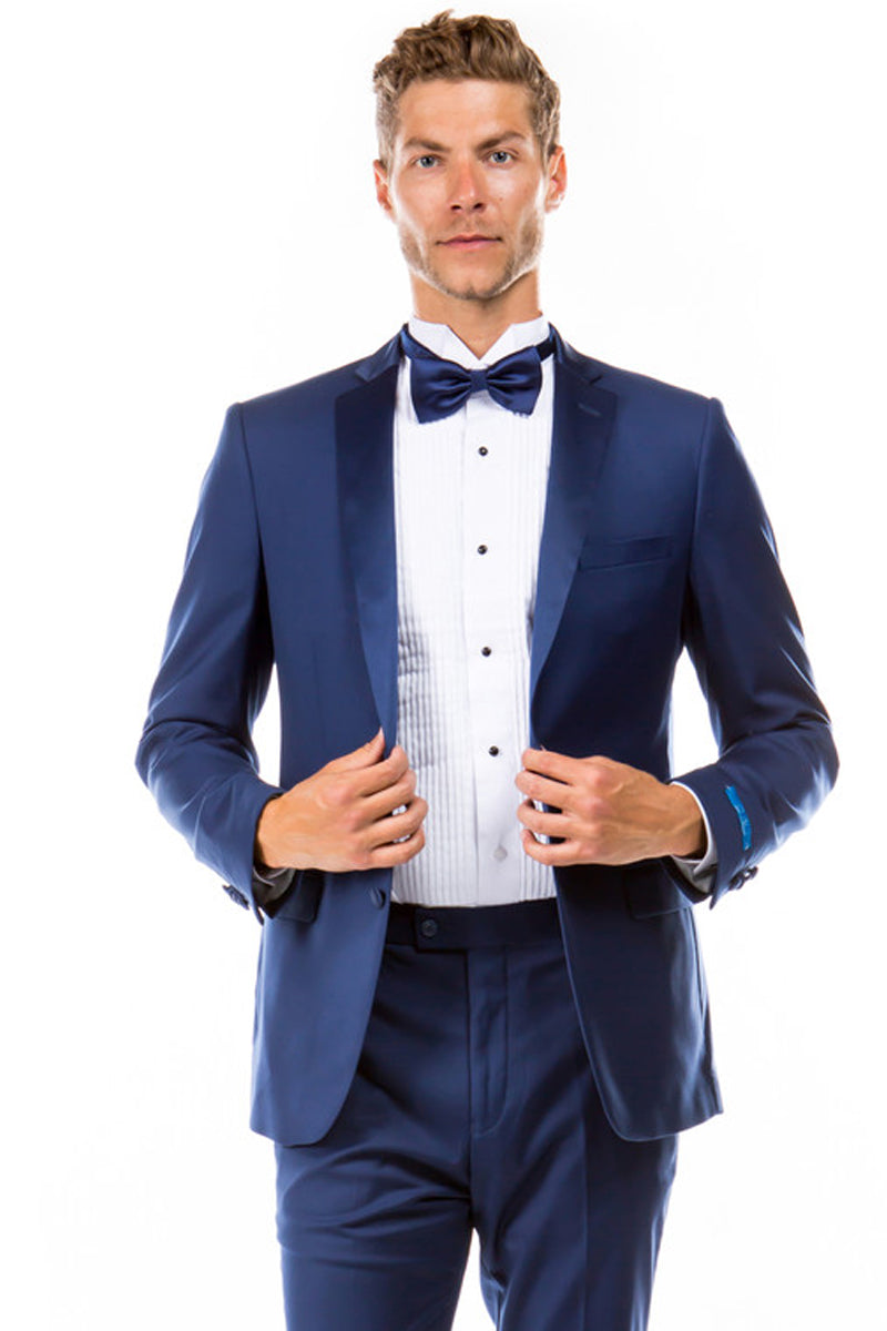 Men’s Two Button Slim Fit Wedding & Prom Tuxedo in Blue