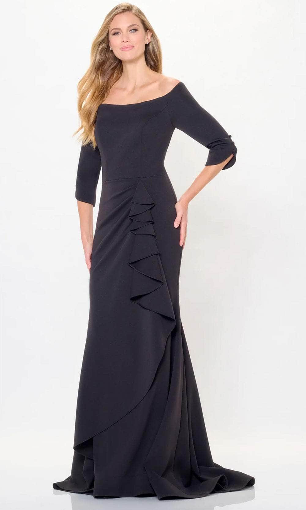Quarter Sleeve Mermaid Evening Gown