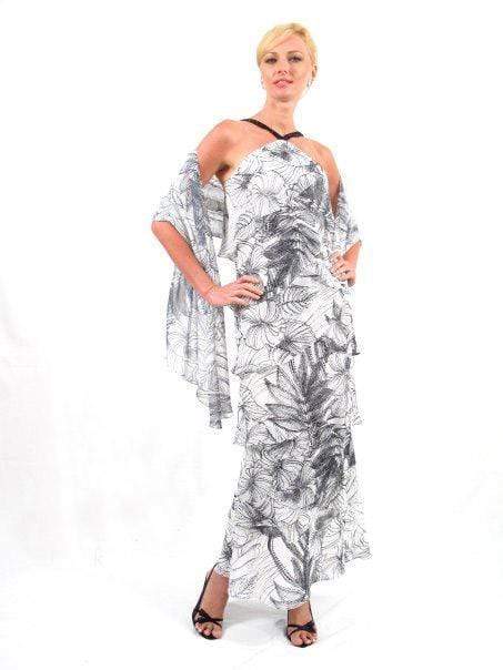 34512 Beaded Neck Layered Dress