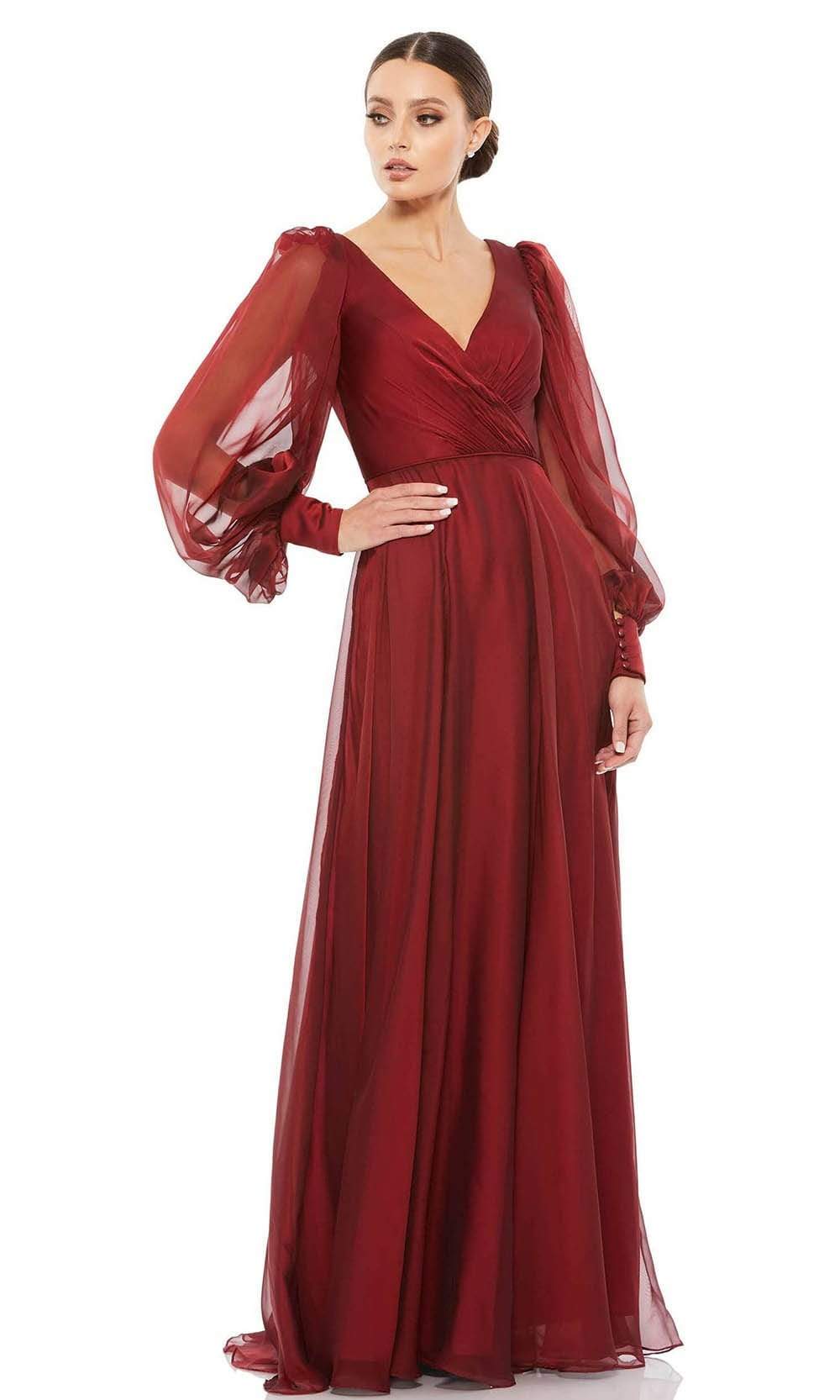 67873D Long Sleeve Modest A-Line Dress