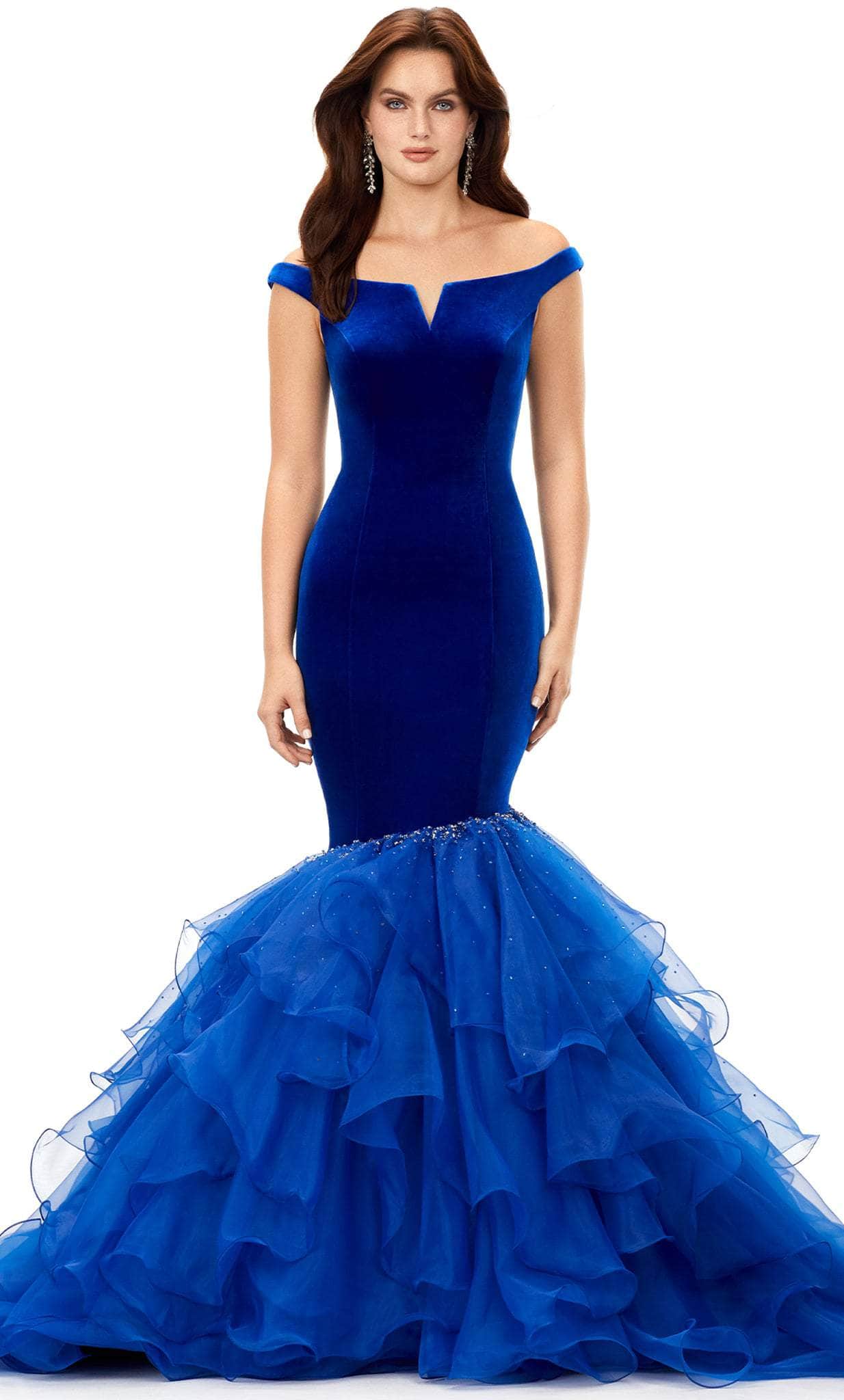 Velvet-Organza Combo Mermaid Gown