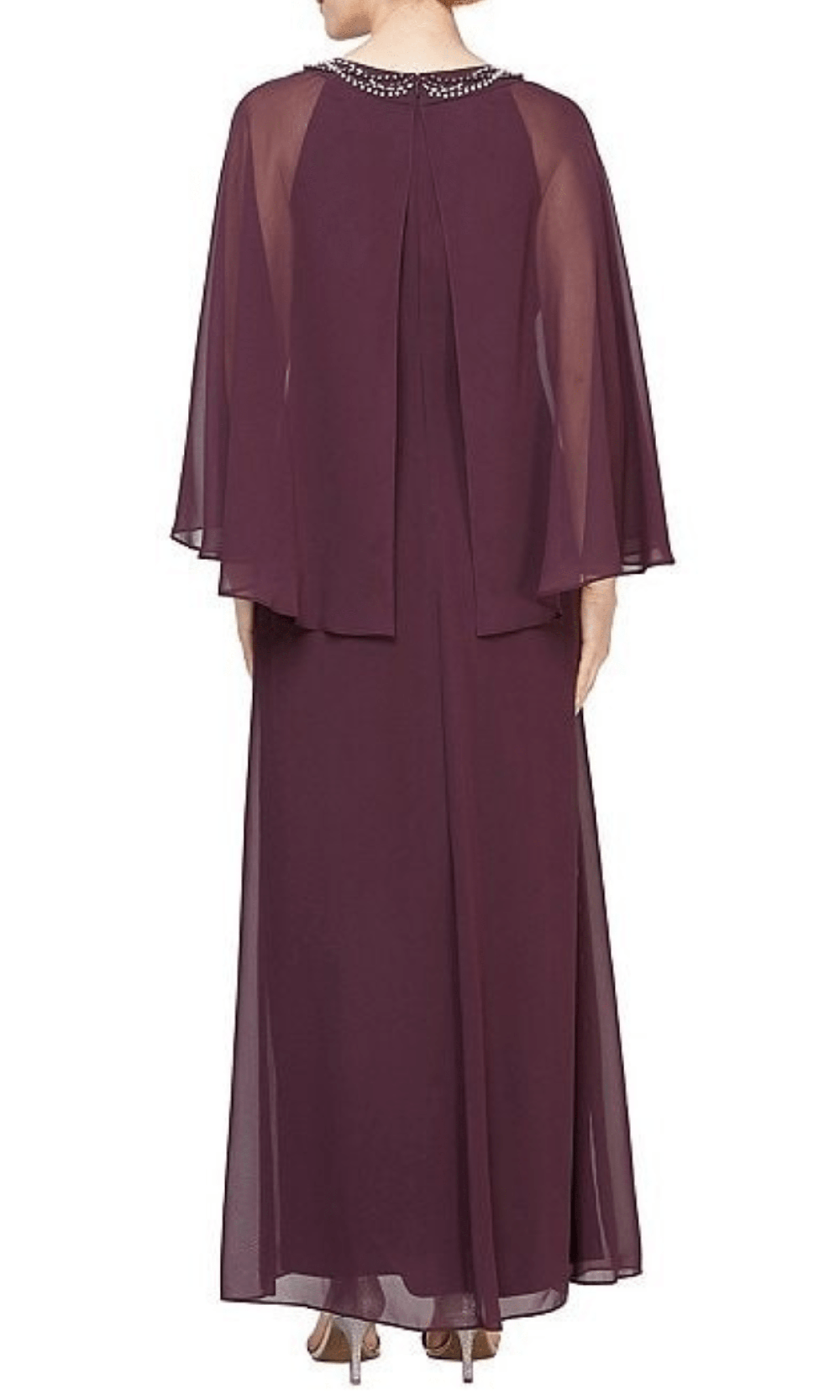 Capelet Sleeve Evening Dress