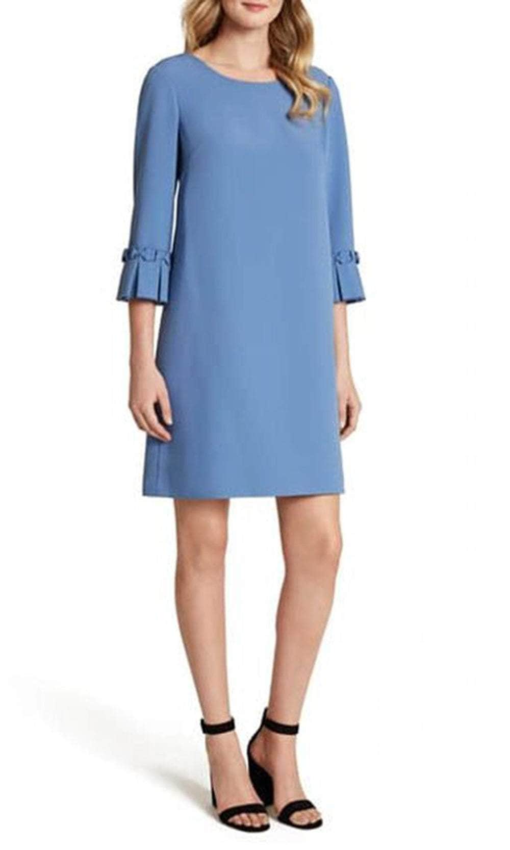 Pleated Long Sleeve Cocktail Dress