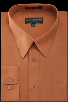 Men’s Regular Fit Basic Dress Shirt in Rust