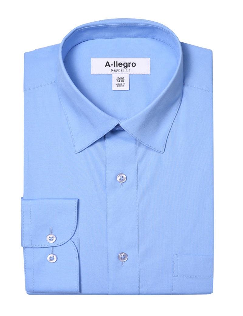 Men’s Basic Regular Fit Cotton Dress Shirt In Sky Blue