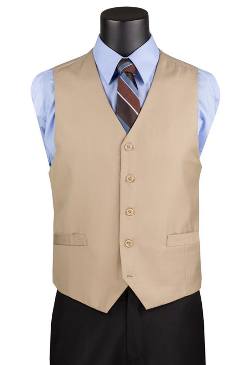 Men’s Basic Suit Vest in Beige