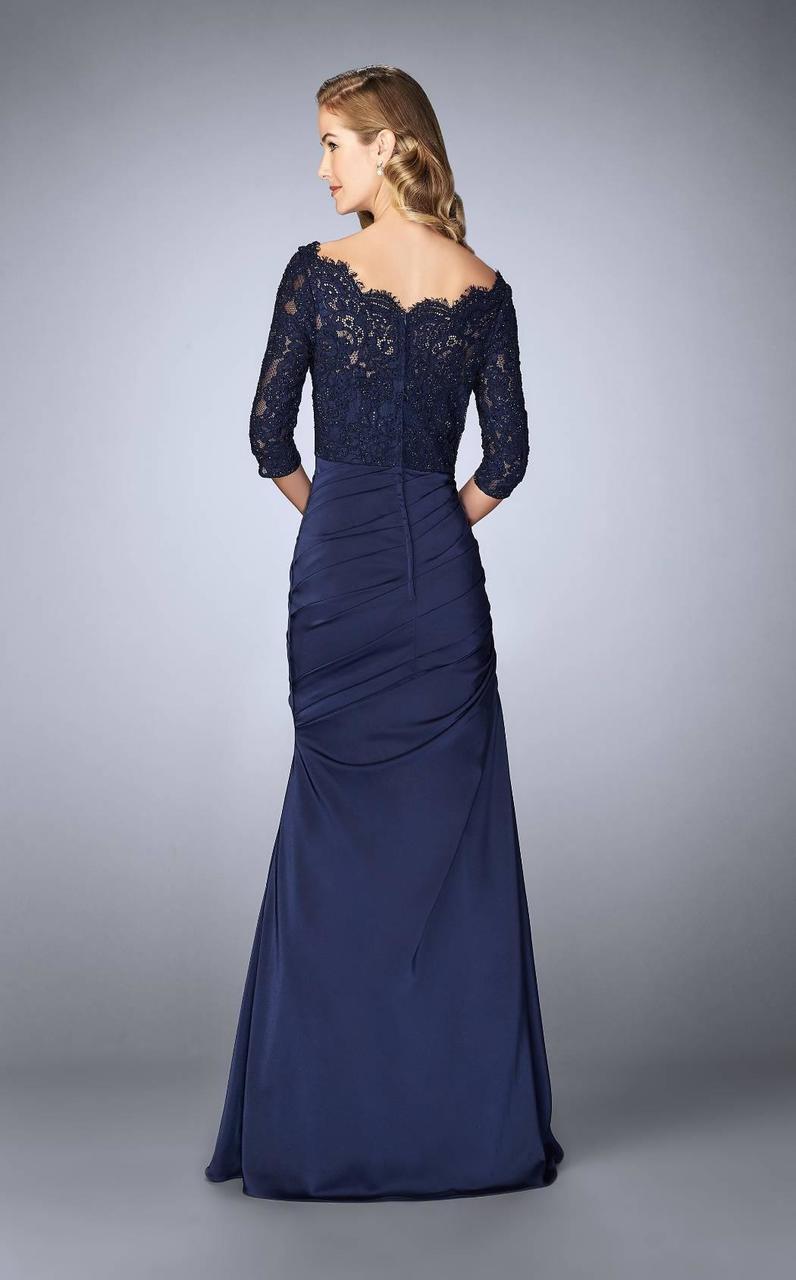 24926 Off-Shoulder Ruched Mermaid Gown