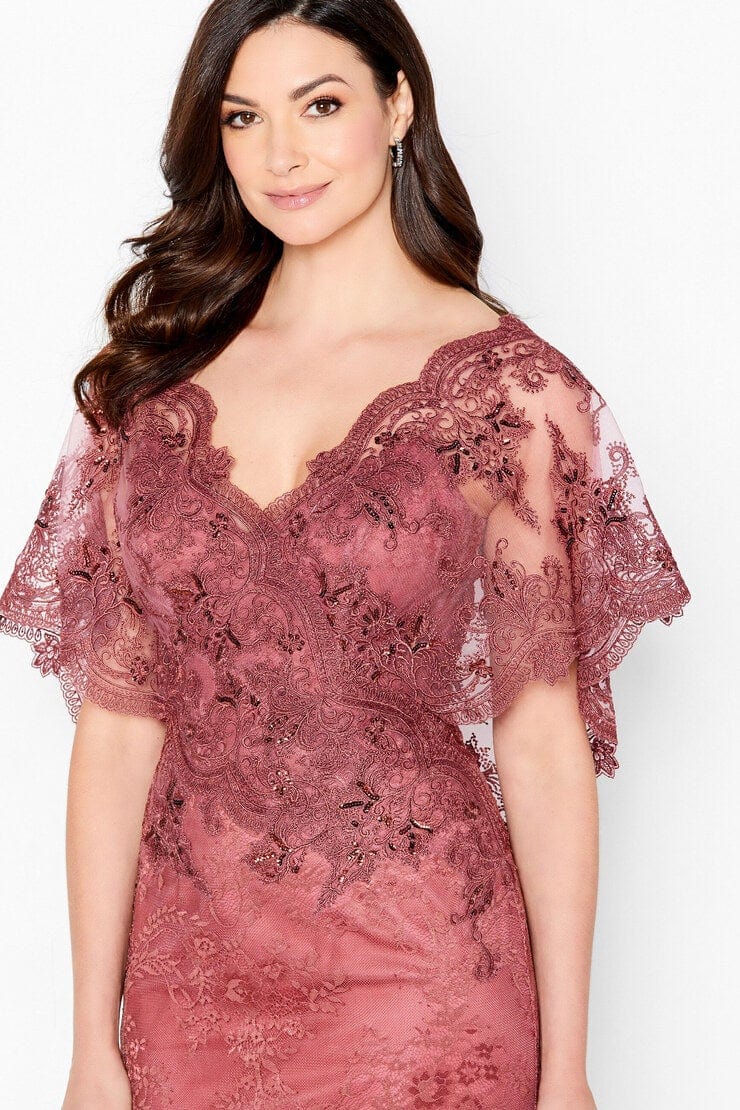 221687 V-Neck Sheath Evening Dress