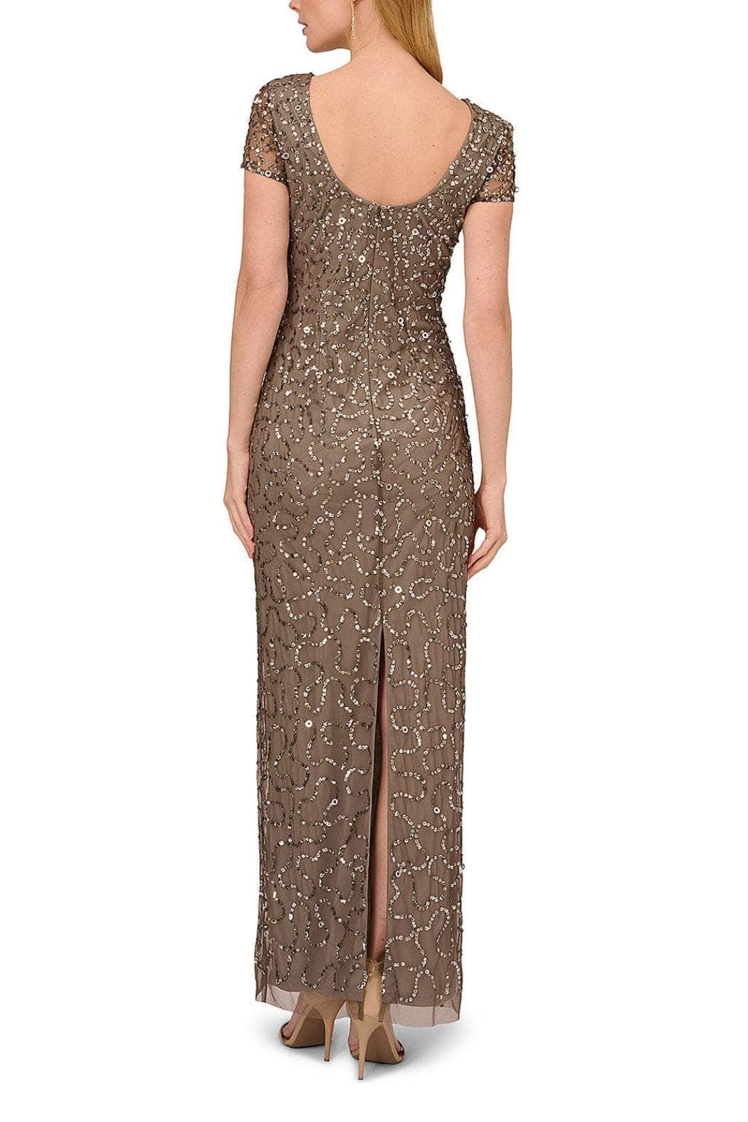 Scoop Back Sequin Evening Gown