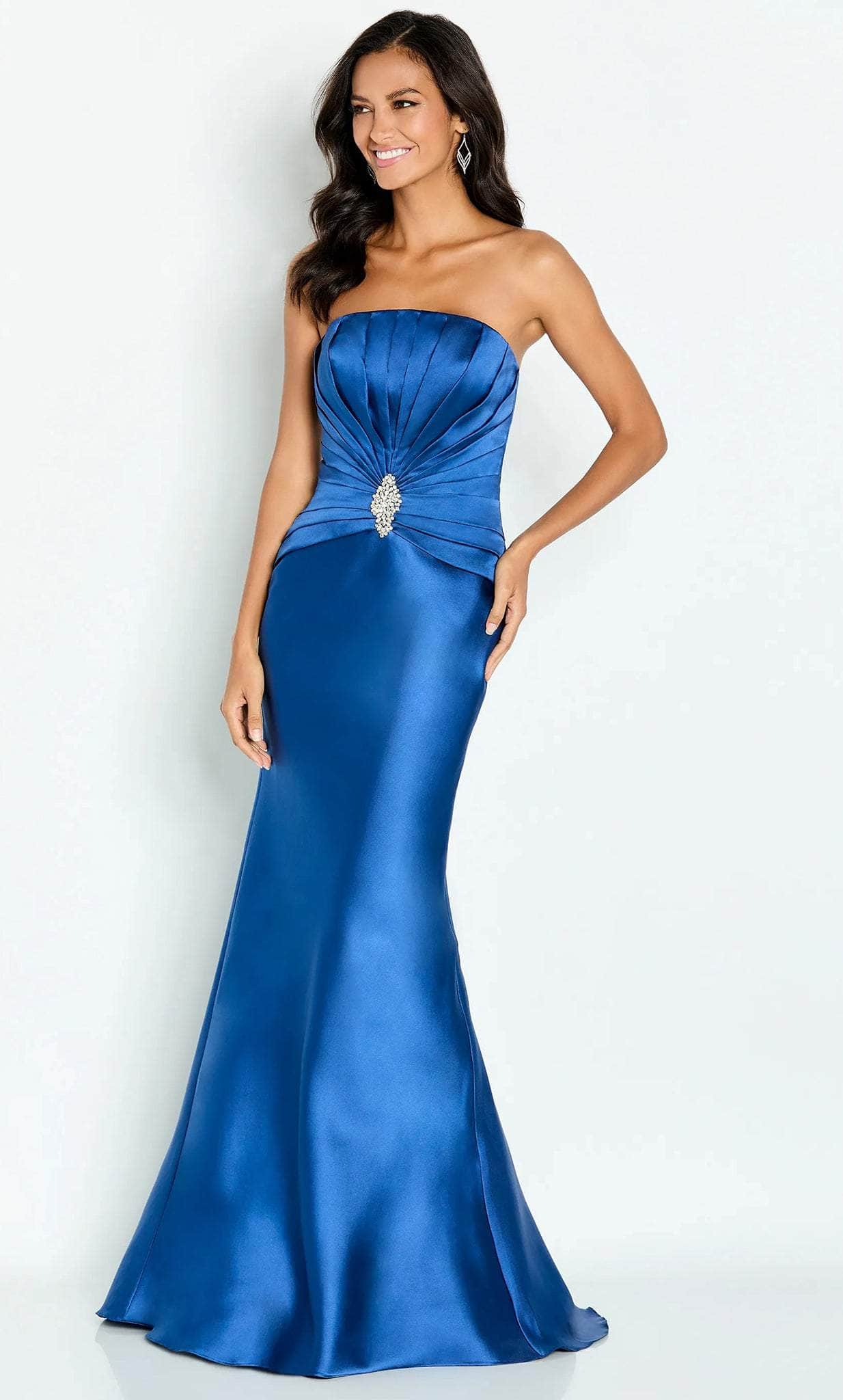 Pleated Strapless Mother of the Bride Dress With Jacket