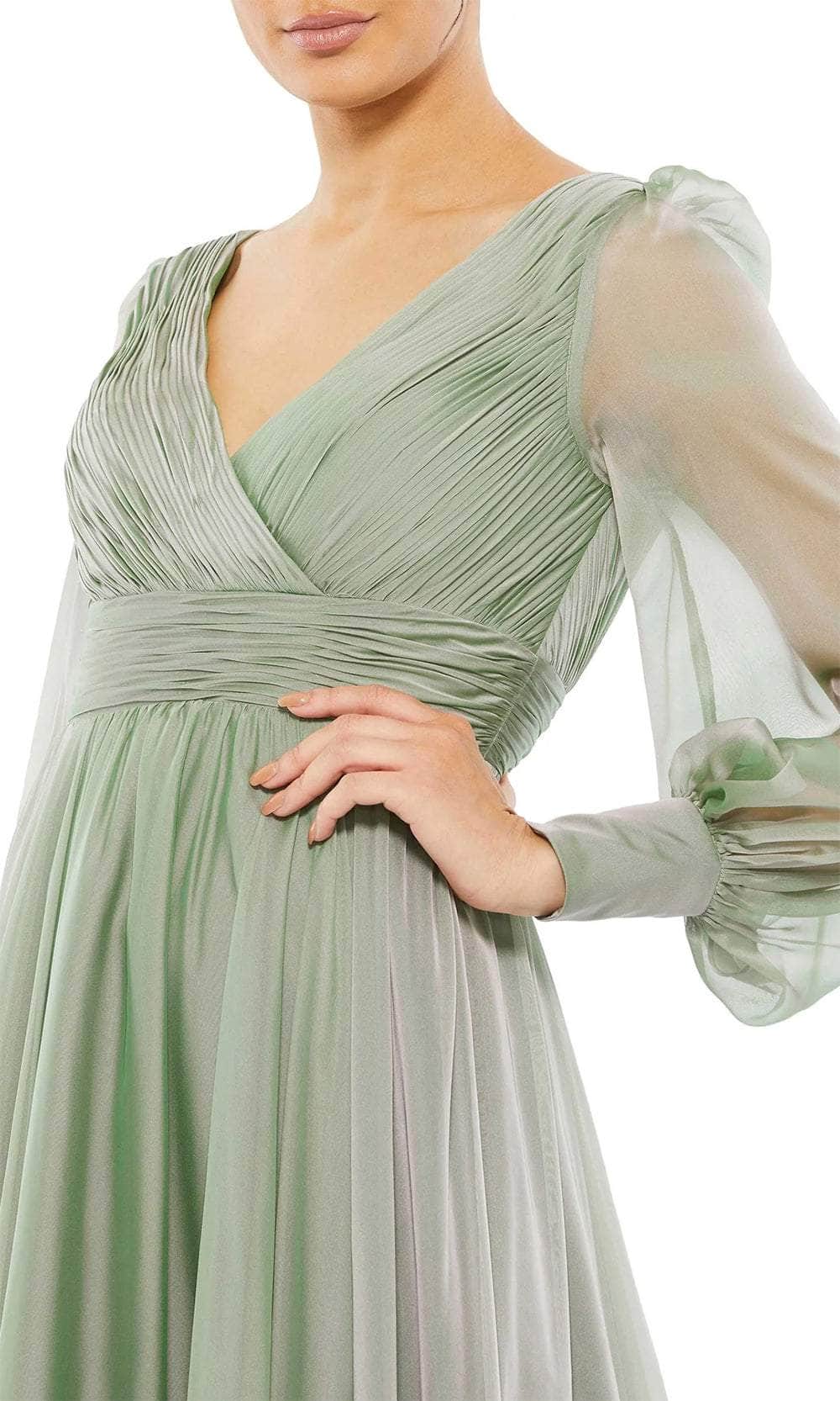 Bishop Sleeve Chiffon Gown
