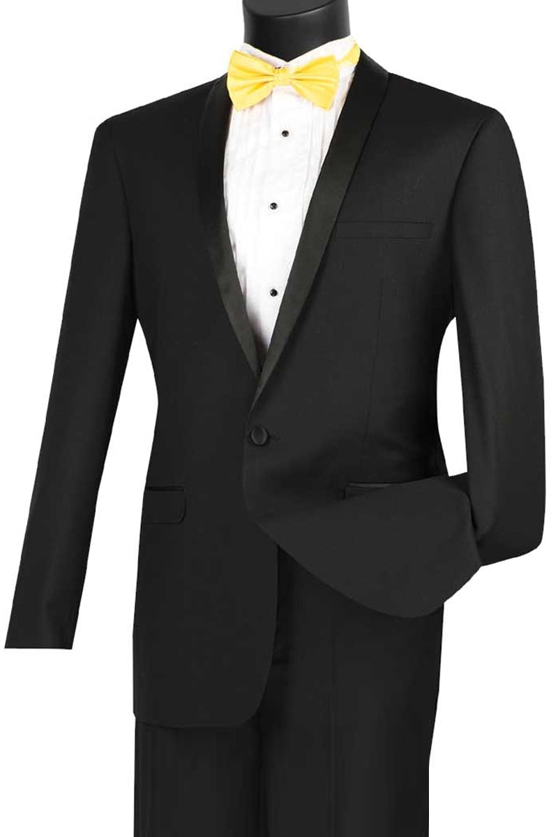 Men’s Slim Fit Shawl Collar Tuxedo in Black