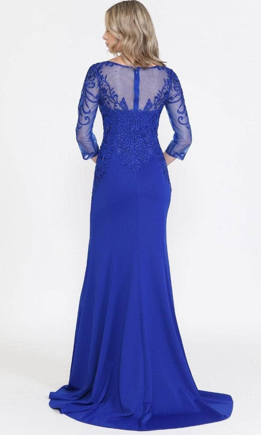 Illusion Quarter Sleeved Formal Dress