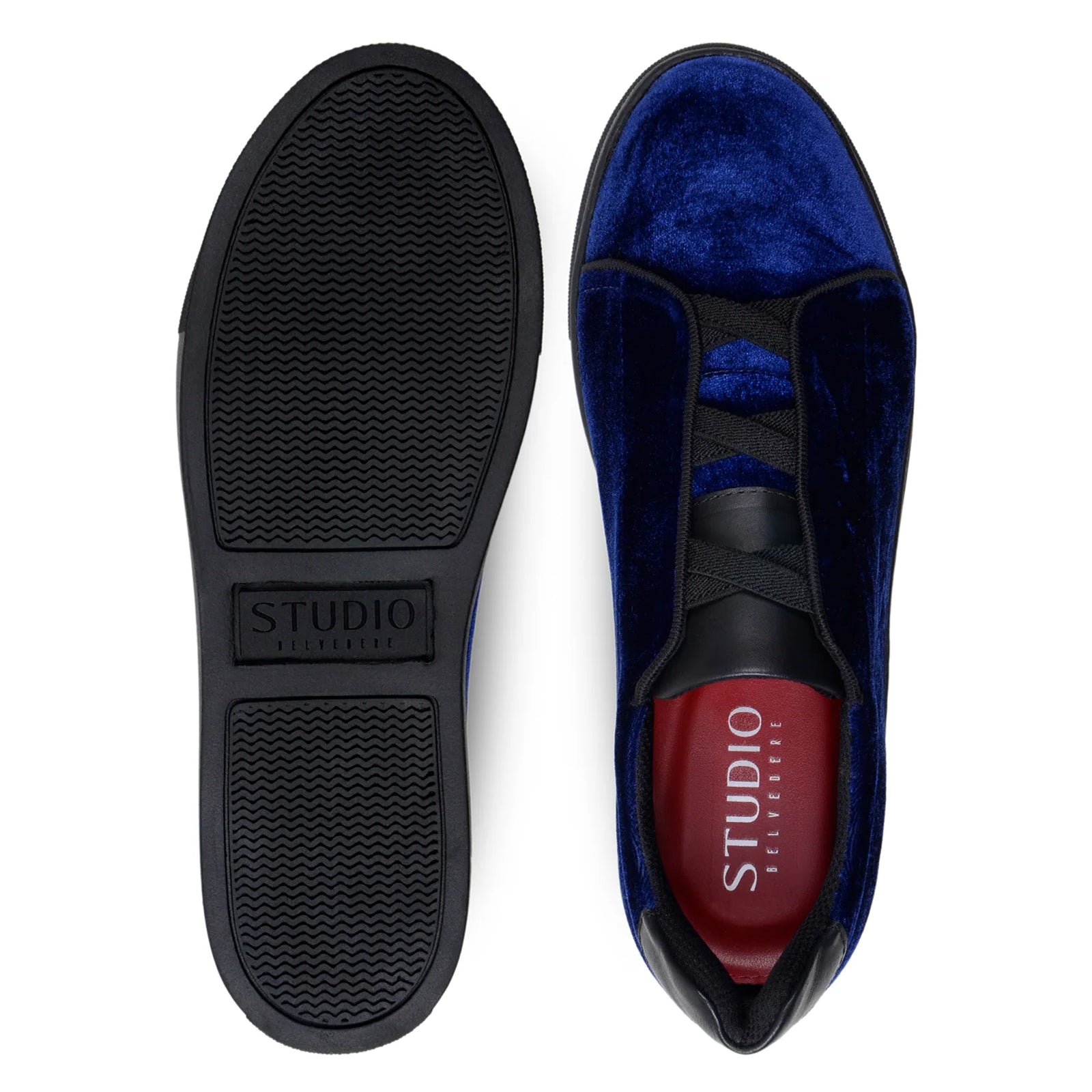 Men’s Belvedere Eros Velvet Dress Sneaker in Midnight Blue