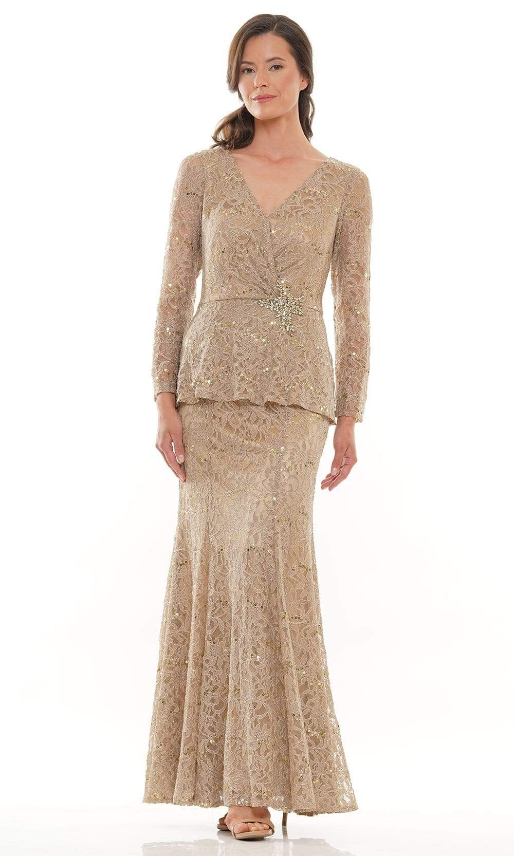 M306 V-Neck Trumpet Evening Dress