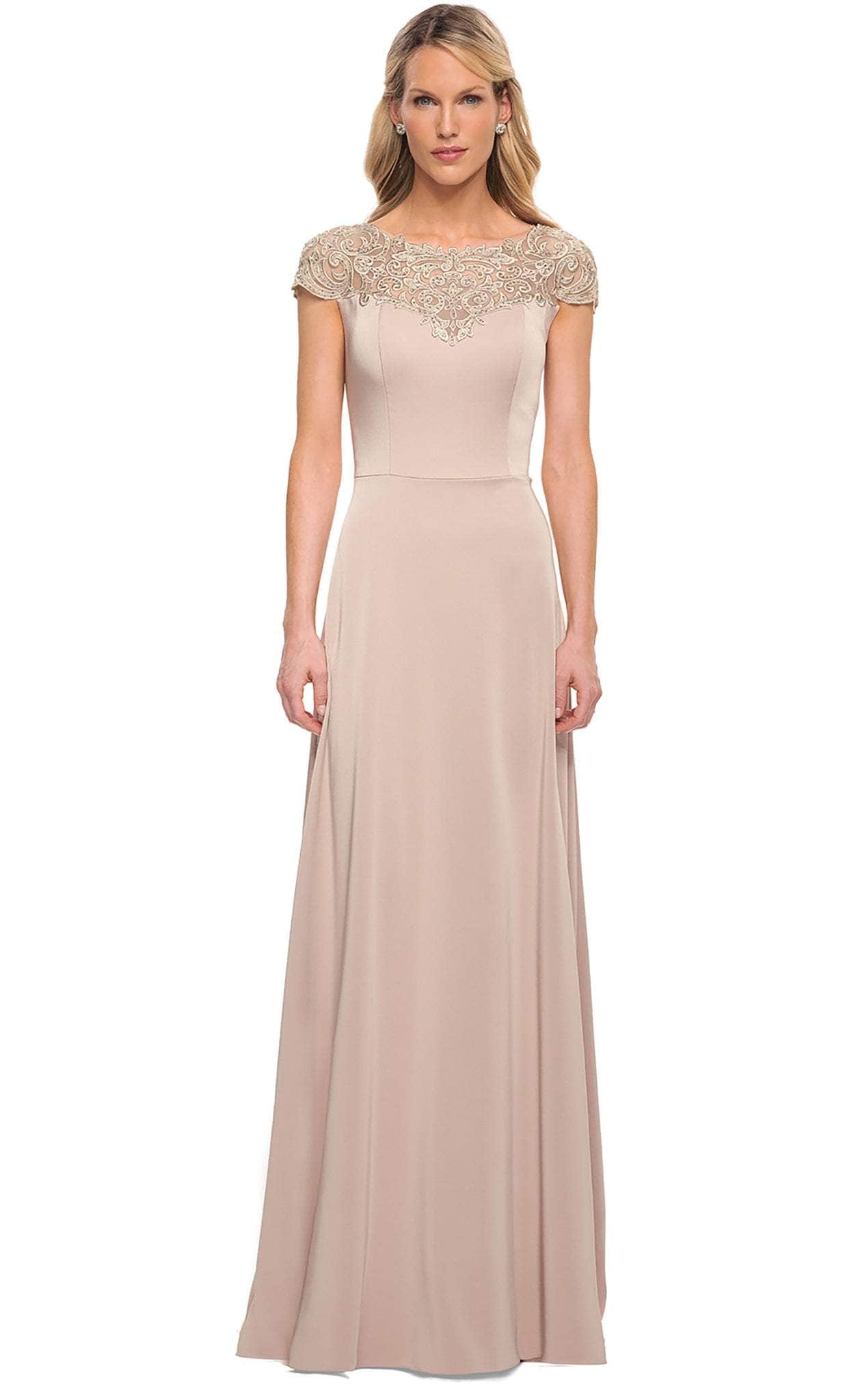 29511 Bateau A-Line Evening Dress