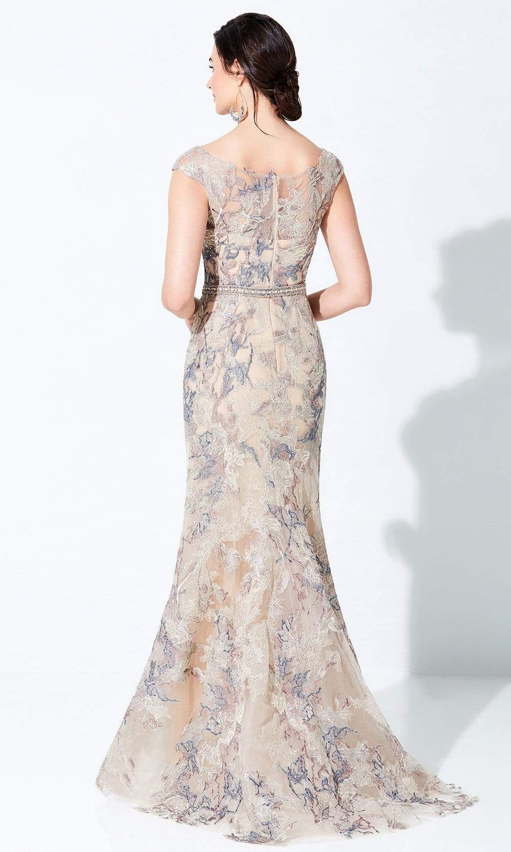 220D23 Embroidered Sheath Gown
