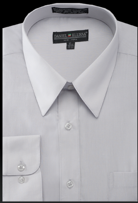 Men’s Regular Fit Basic Dress Shirt in Silver