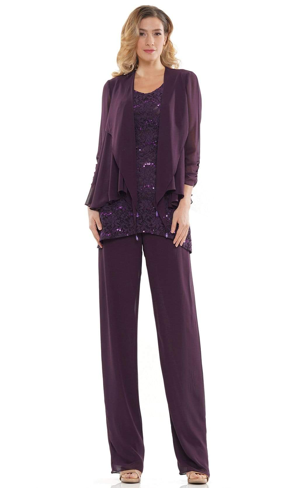 M303 Three-Piece Chiffon Lace Pantsuit