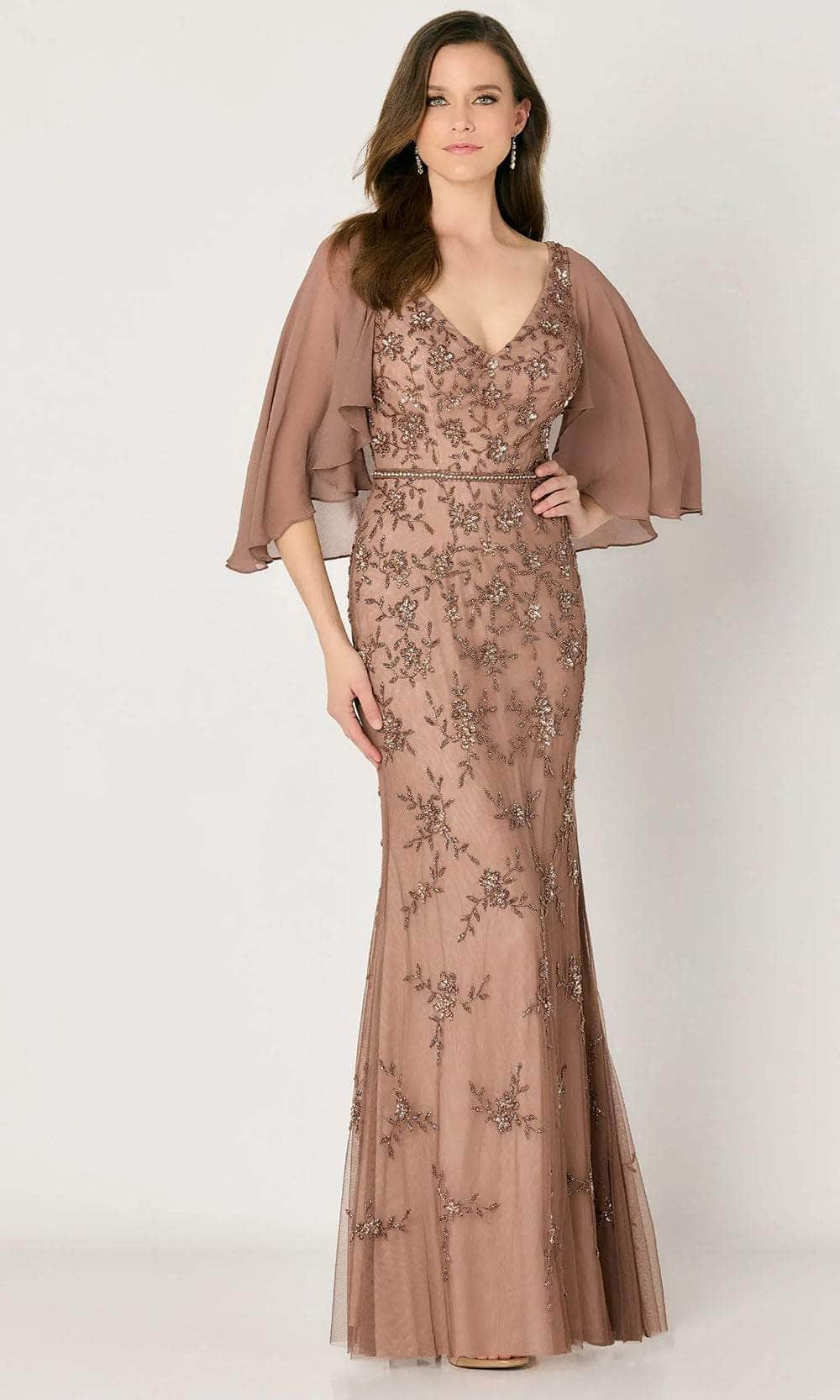 Cape Sheath Evening Dress