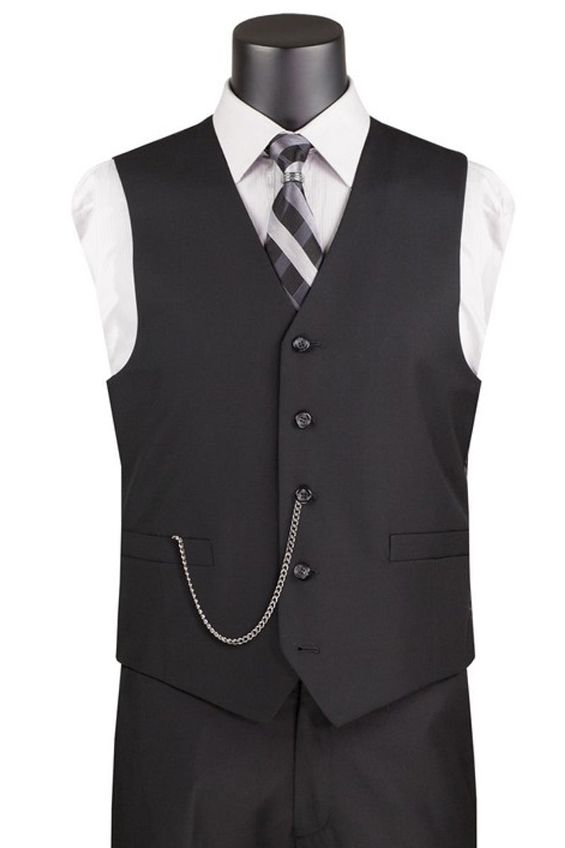 Men’s Basic Suit Vest in Black