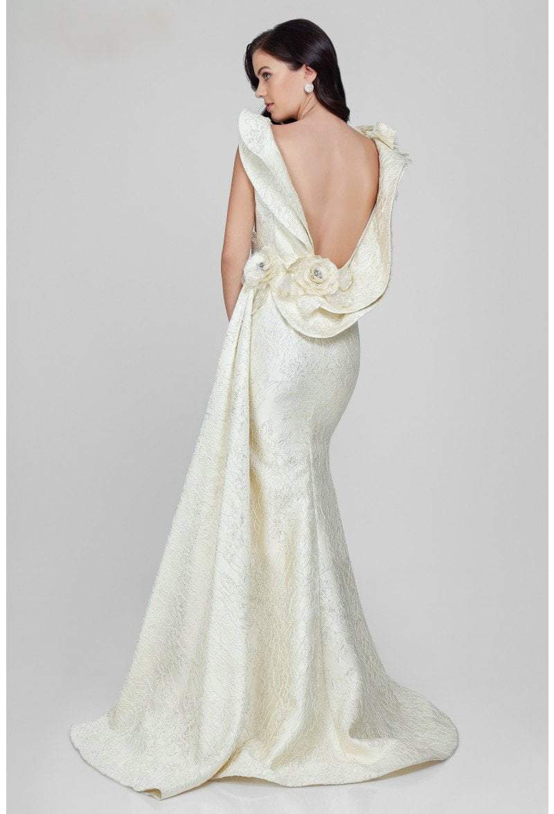 1721M4703 Laced Bateau Neck A-Line Dress