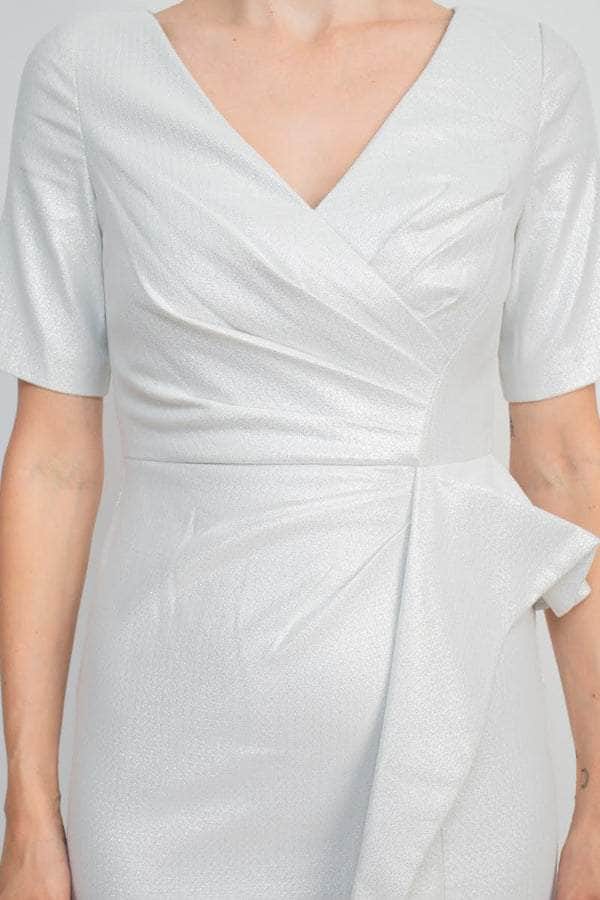 Surplice V-Neck Draped Formal Dress