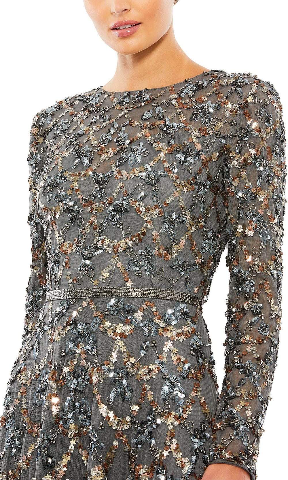 5496 Long Sleeve Sequin Mother of the Bride Gown