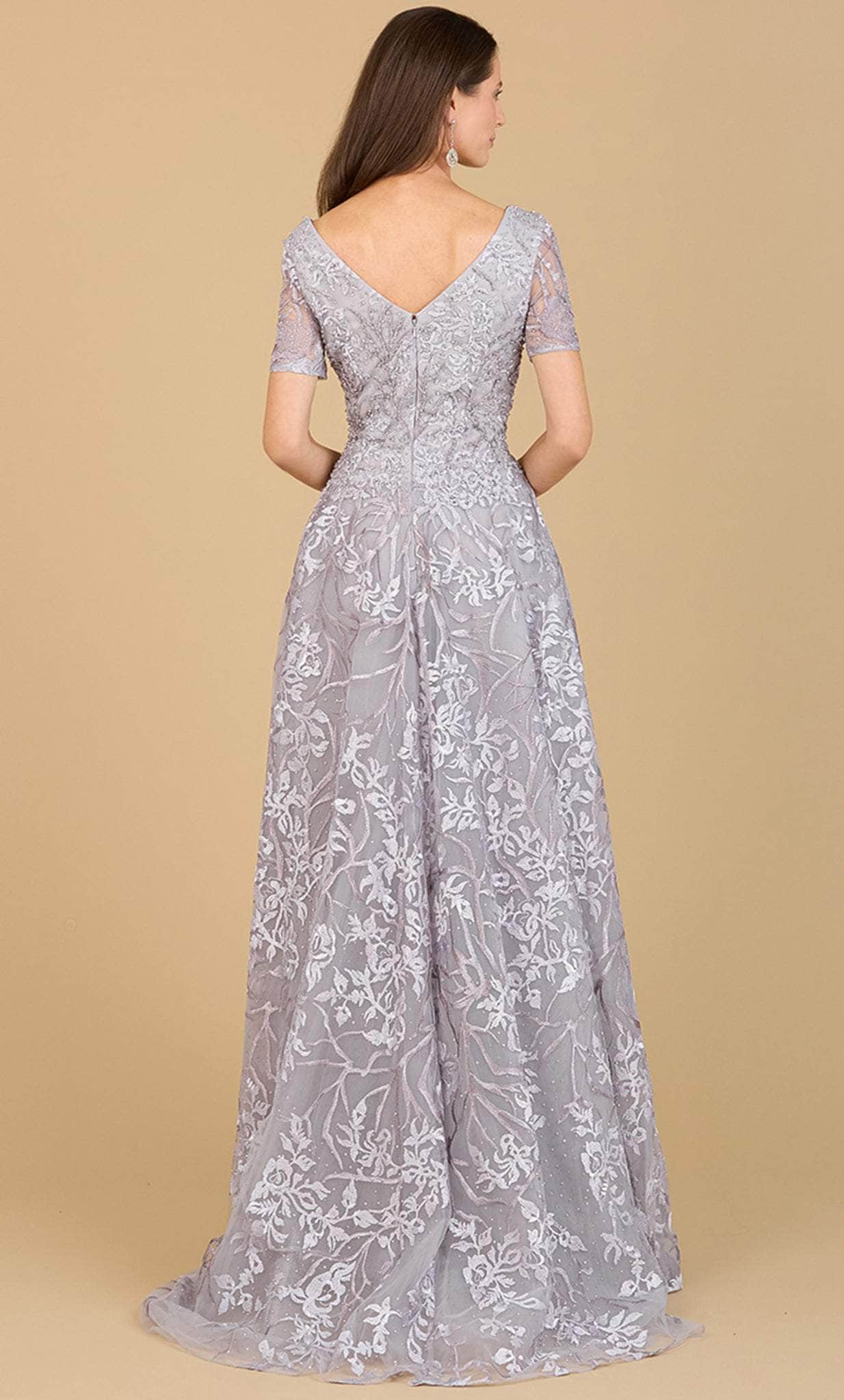 Short Sleeve A-Line Evening Gown