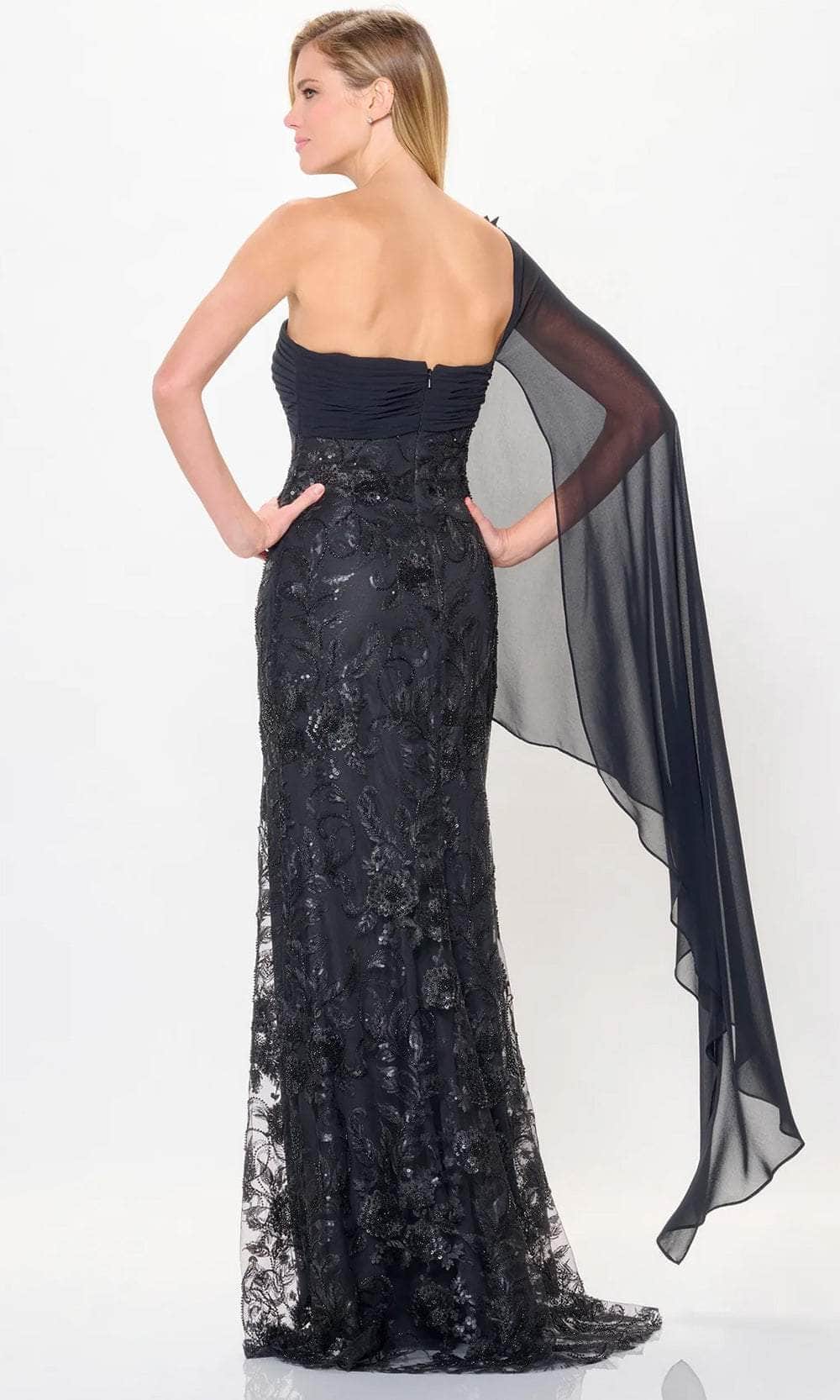 One Shoulder Lace Evening Dress