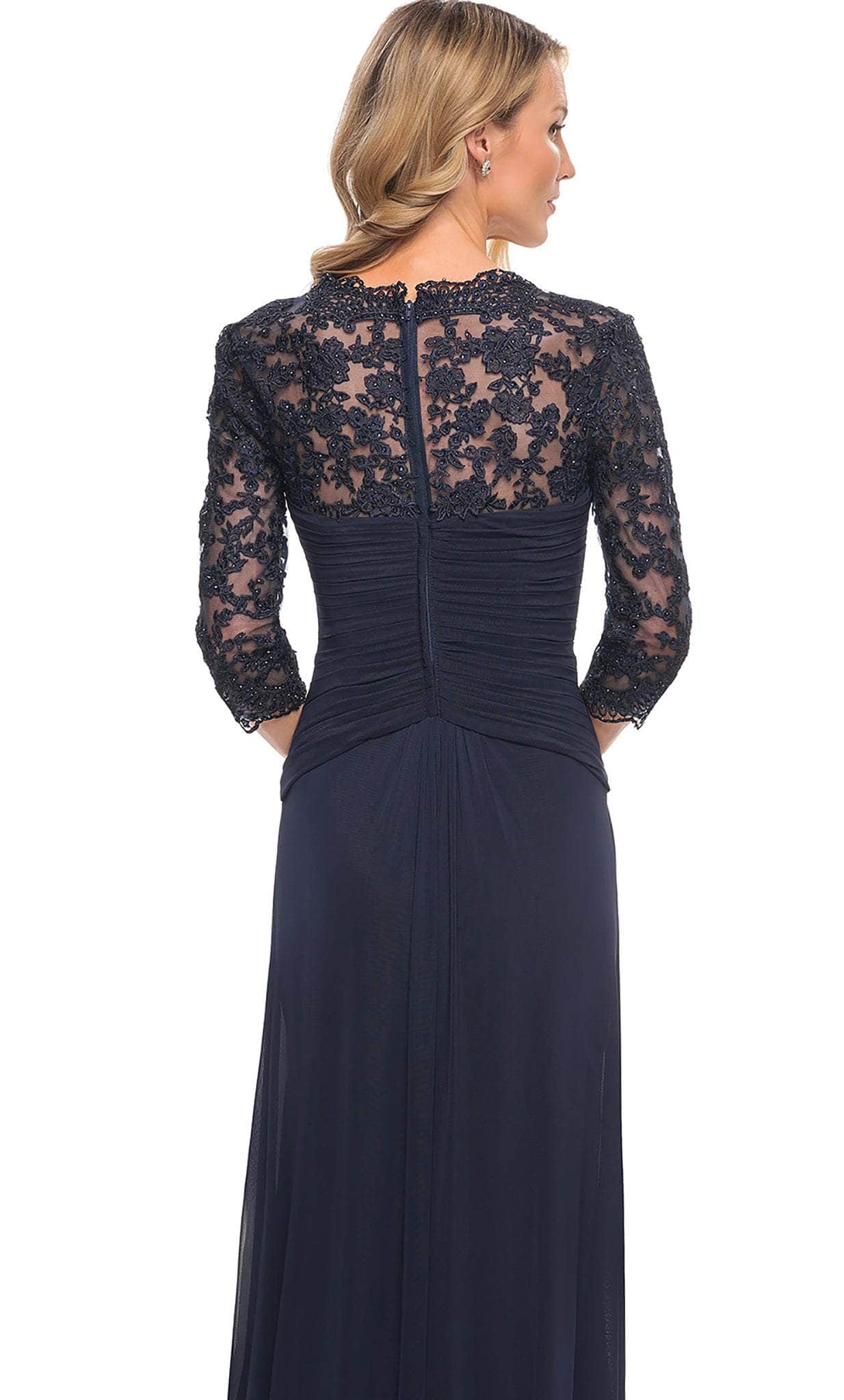 23244 Ruched V-Neck Column Dress