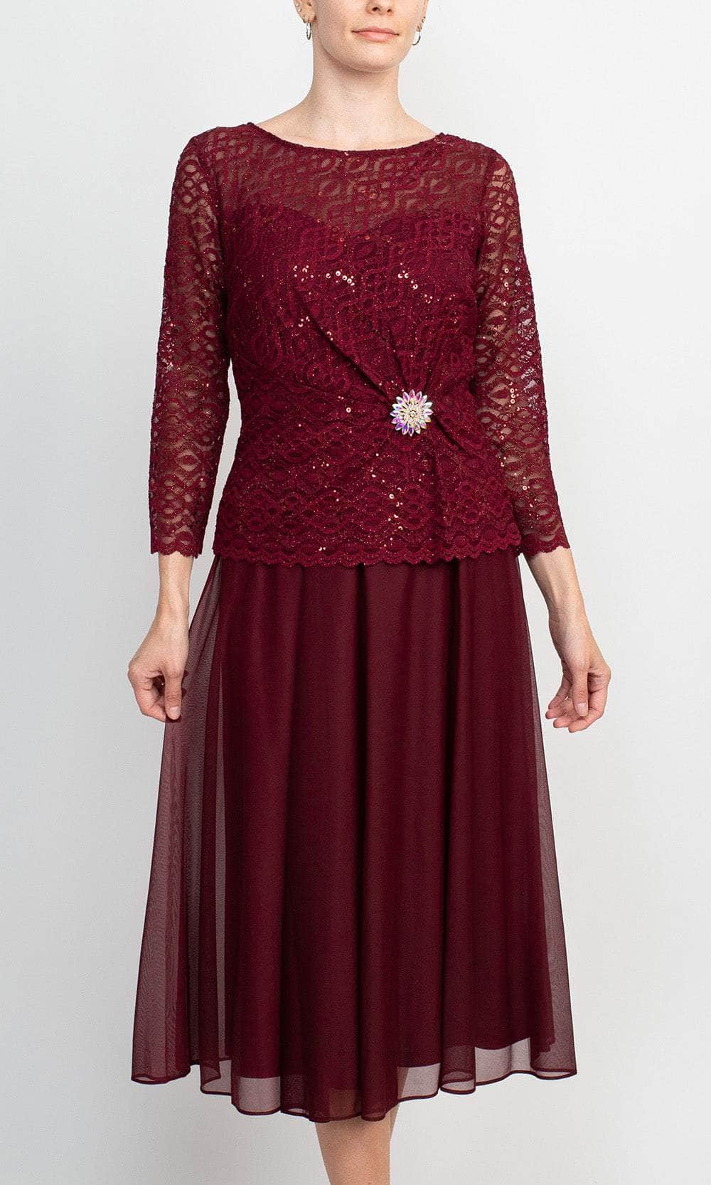 Embroidered Bateau Neck Dress