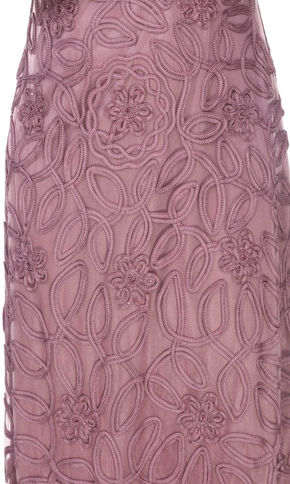 Soutache Embroidered Lace Evening Gown Dress