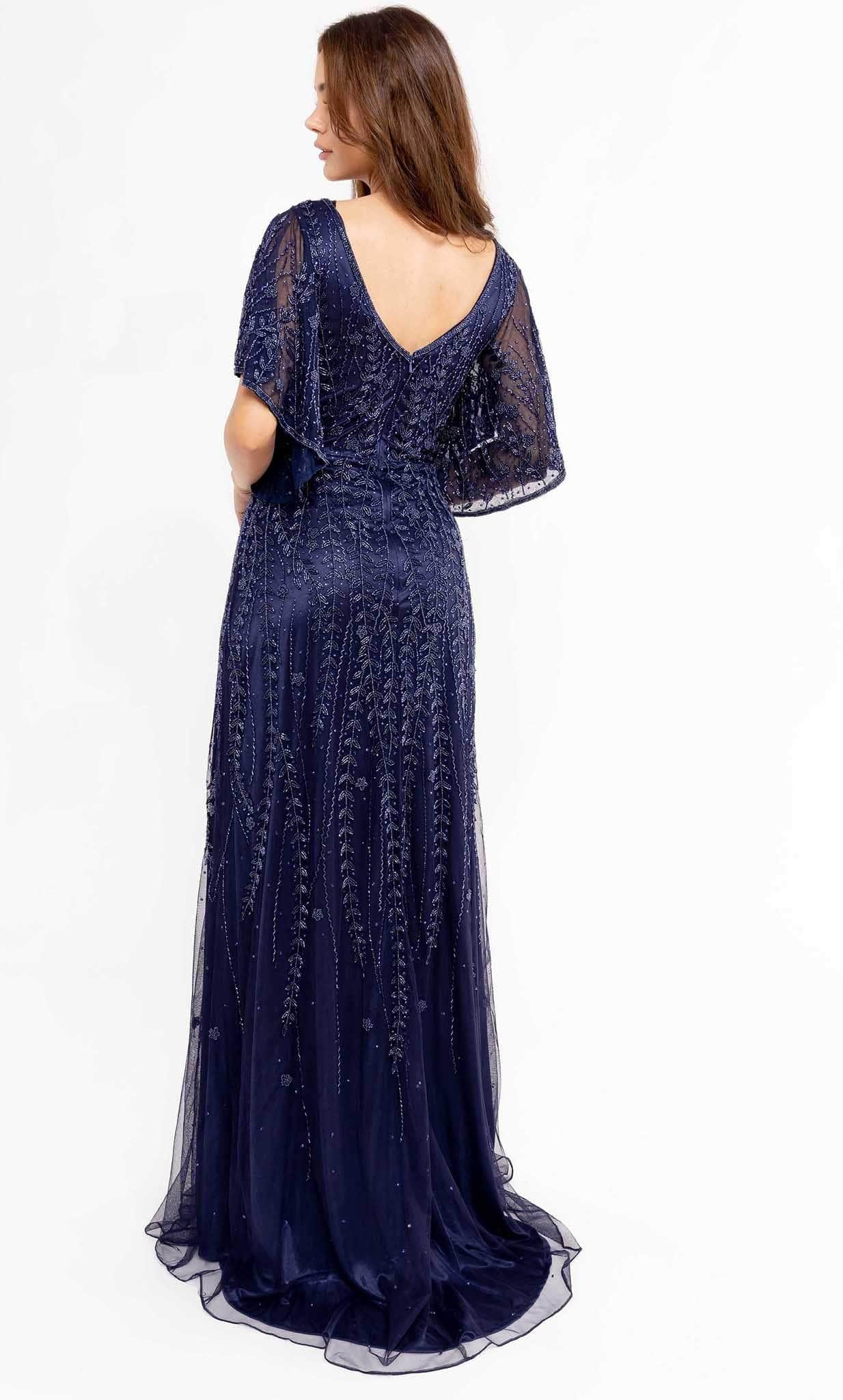 Flutter Sleeve Embroidered Gown