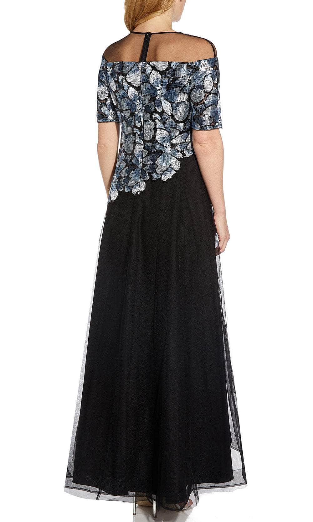 Short Sleeve Embroidered Formal Dress