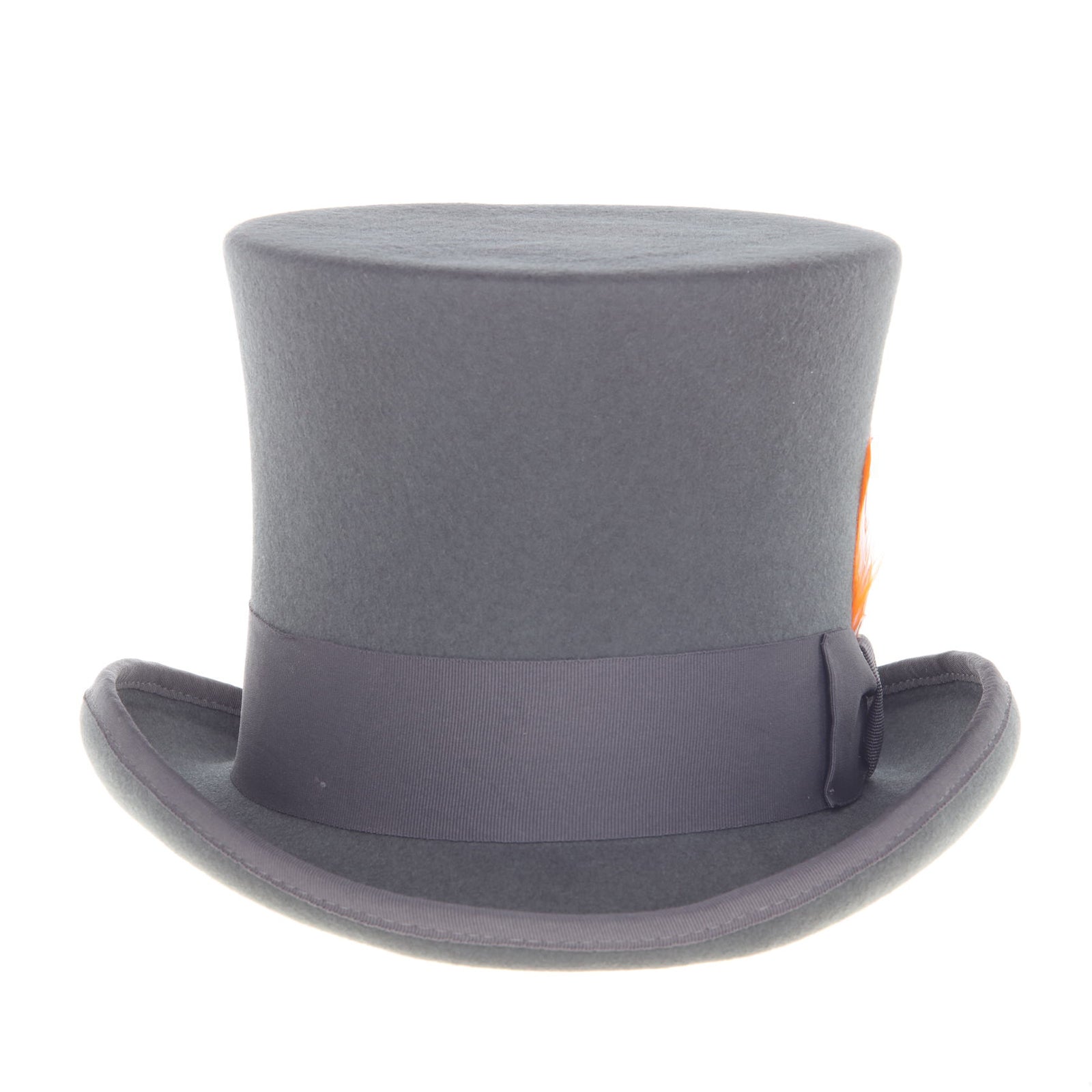 Men’s Tall 100% Wool Dress Top Hat in Charcoal Grey